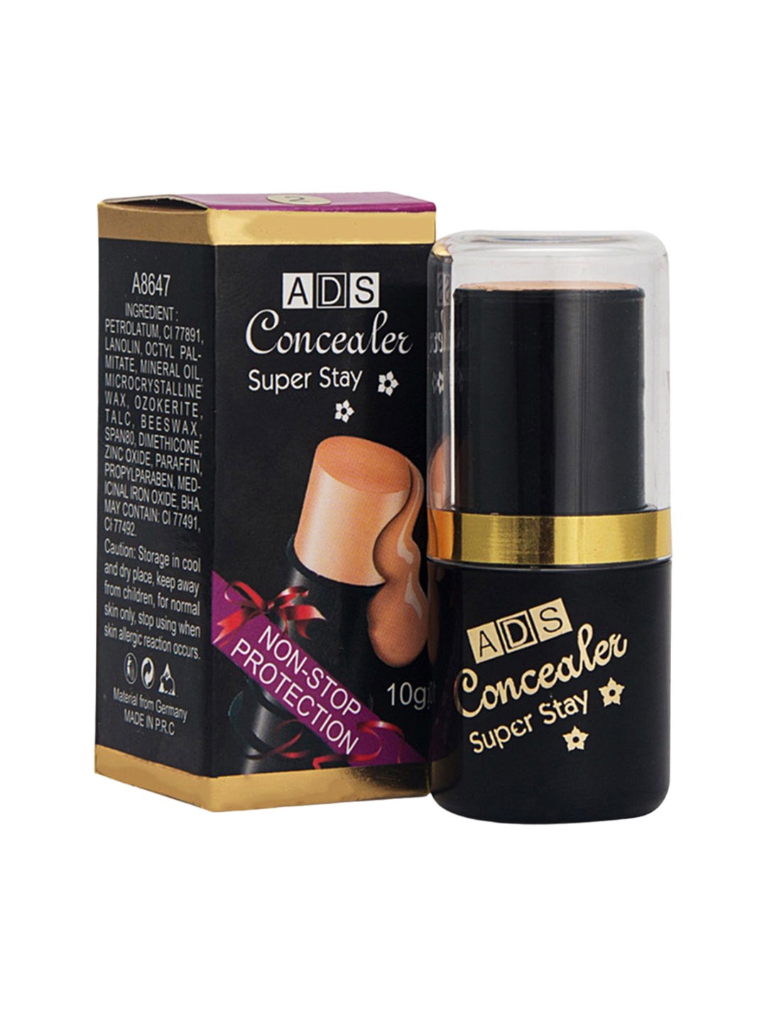 A.D.S Super Stay Non-Stop Protection Full Coverage Concealer With Vitamin E 10g - Shade 01, Beige
A.D.S Super Stay Non-Stop Protection Full Coverage Concealer With Vitamin E 10g - Shade 01, Beige