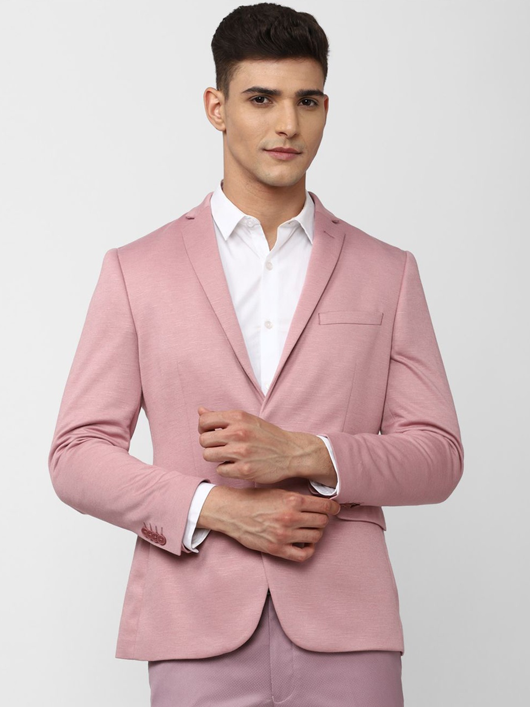 Peter England Elite Slim Fit Notched Lapel Collar Single Breasted Formal Blazer, Pink
Peter England Elite Slim Fit Notched Lapel Collar Single Breasted Formal Blazer, Pink