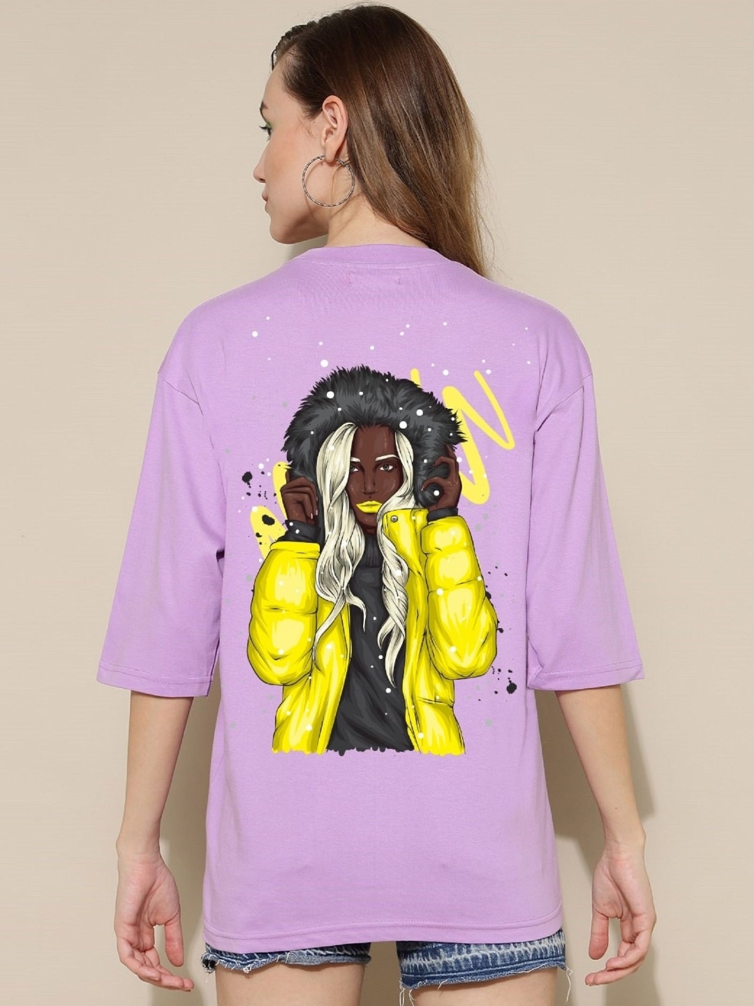 Gavin Paris Women Bio Finish Graphic Printed Round Neck Pure Cotton Oversized T-Shirt, Purple
Gavin Paris Women Bio Finish Graphic Printed Round Neck Pure Cotton Oversized T-Shirt, Purple