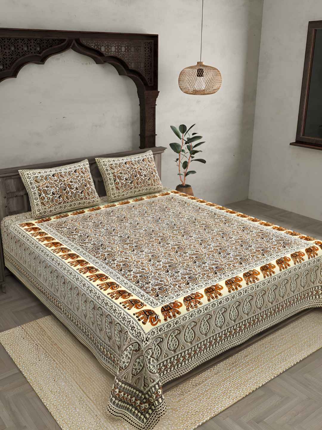BED-SHEET.COM Brown Pure Cotton Ethnic Motifs 144 TC King Bedsheet with 2 Pillow Covers
BED-SHEET.COM Brown Pure Cotton Ethnic Motifs 144 TC King Bedsheet with 2 Pillow Covers