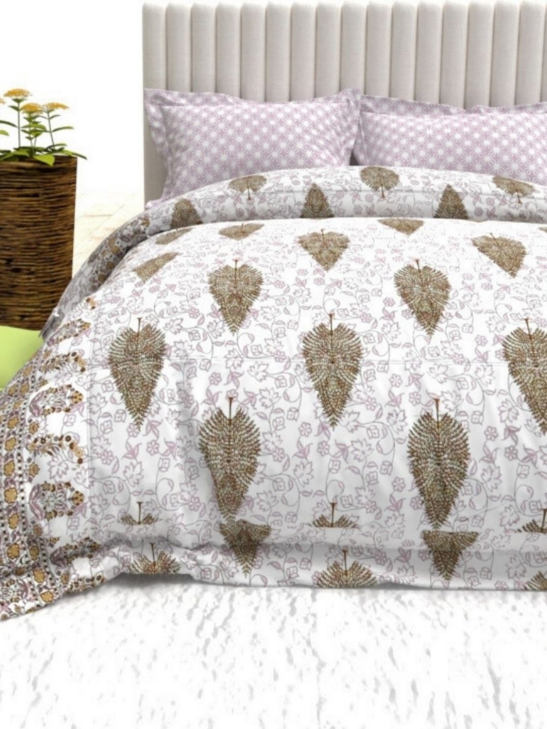 THE WHITE MOSS Brown & White Ethnic Motifs 140 TC Queen Bedsheet with 2 Pillow Covers
THE WHITE MOSS Brown & White Ethnic Motifs 140 TC Queen Bedsheet with 2 Pillow Covers