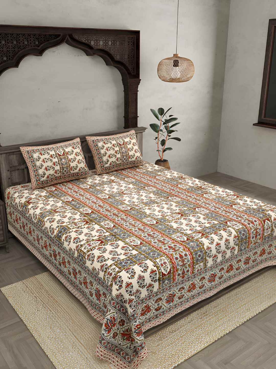 BED-SHEET.COM Red Pure Cotton Ethnic Motifs 144 TC King Bedsheet with 2 Pillow Covers
BED-SHEET.COM Red Pure Cotton Ethnic Motifs 144 TC King Bedsheet with 2 Pillow Covers