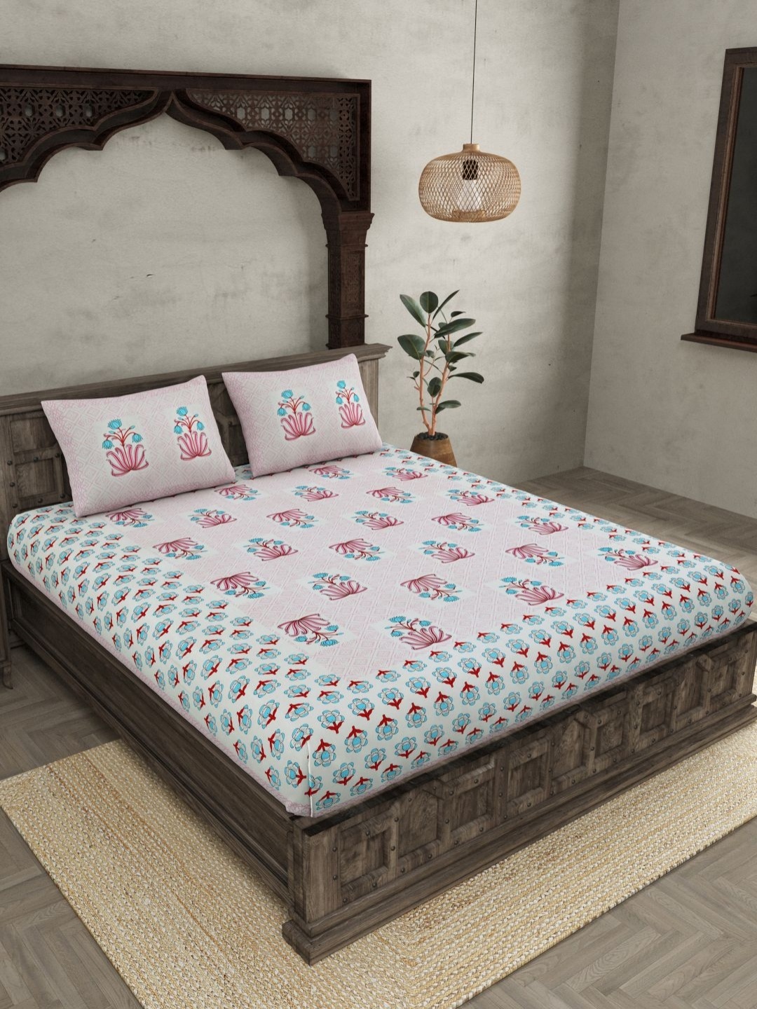 JAIPUR FABRIC Green Ethnic Motifs 144 TC Pure Cotton King Bedsheet with 2 Pillow Covers
JAIPUR FABRIC Green Ethnic Motifs 144 TC Pure Cotton King Bedsheet with 2 Pillow Covers