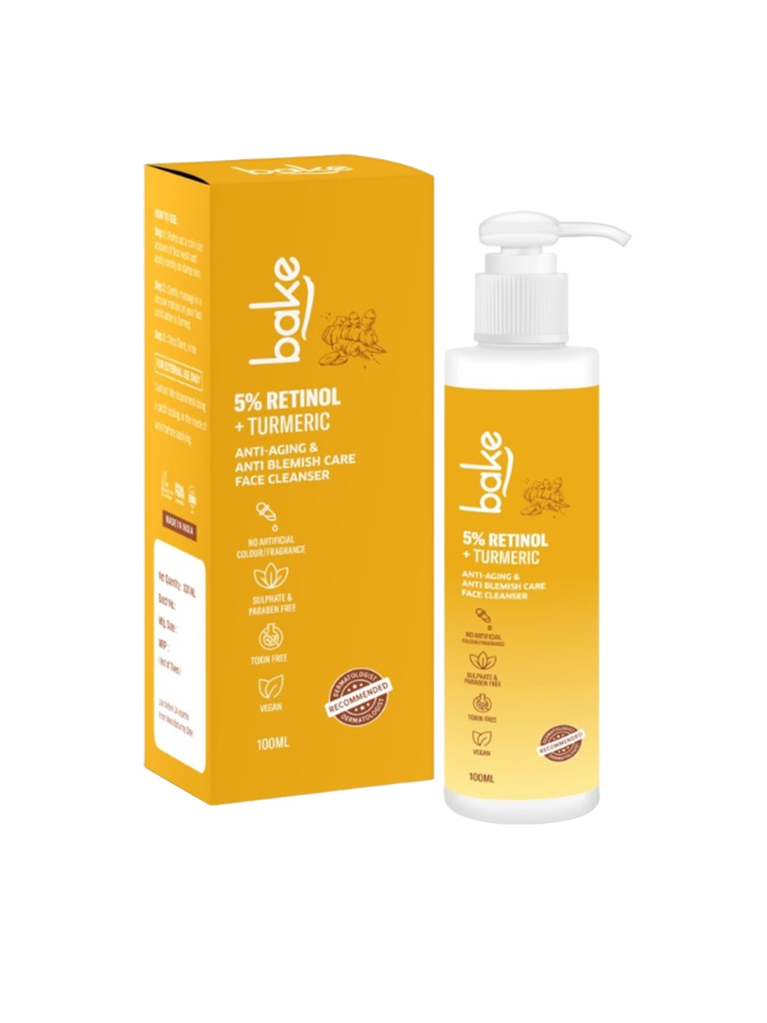BAKE 5% Retinol & Turmeric Anti-Ageing Skin Tightening Face Cleanser- 100ml, Transparent
BAKE 5% Retinol & Turmeric Anti-Ageing Skin Tightening Face Cleanser- 100ml, Transparent
