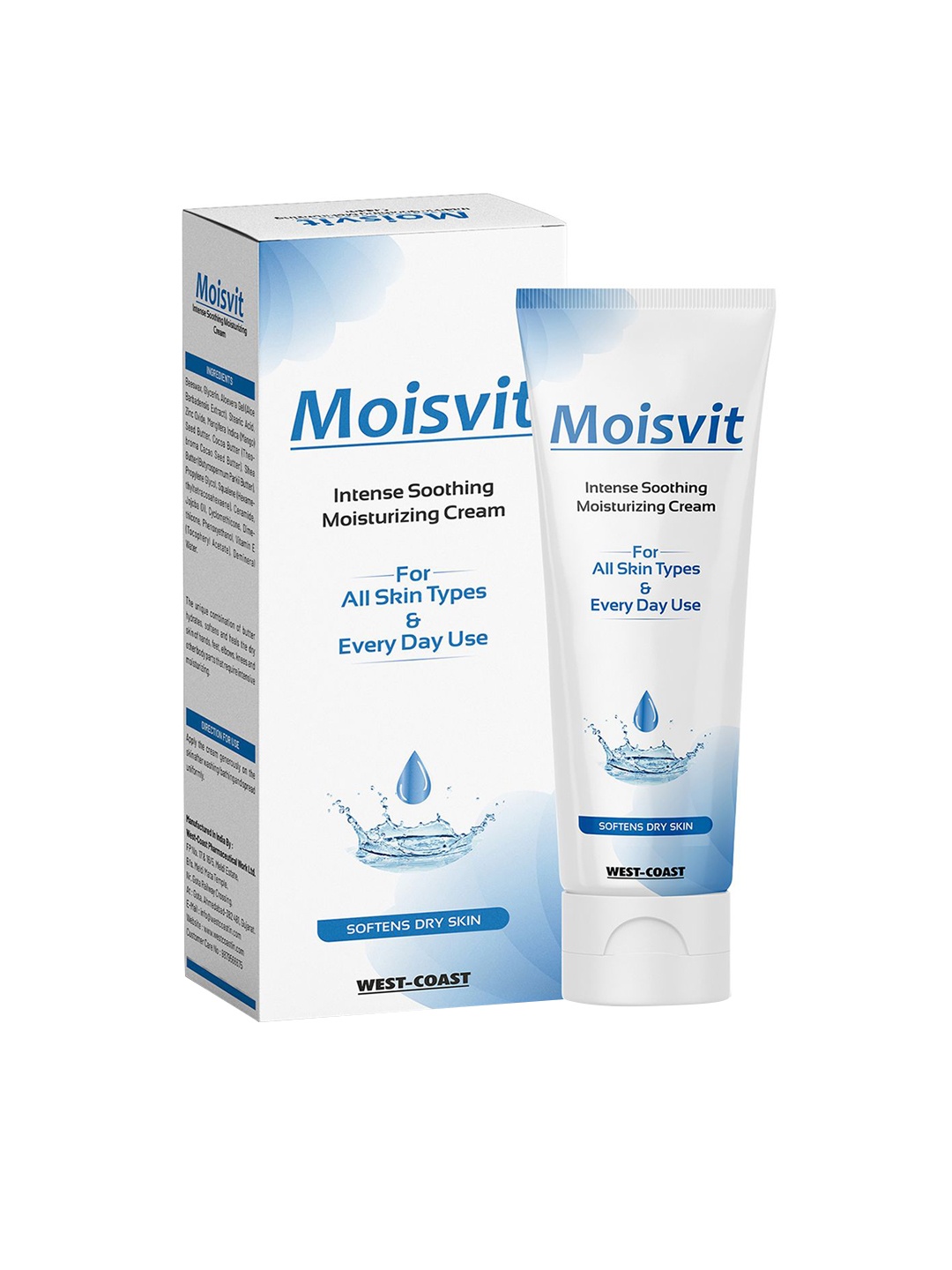 WestCoast Moisvit Intense Soothing Moisturizing Cream With Glycerine & Aloevera Gel - 100g, White
WestCoast Moisvit Intense Soothing Moisturizing Cream With Glycerine & Aloevera Gel - 100g, White