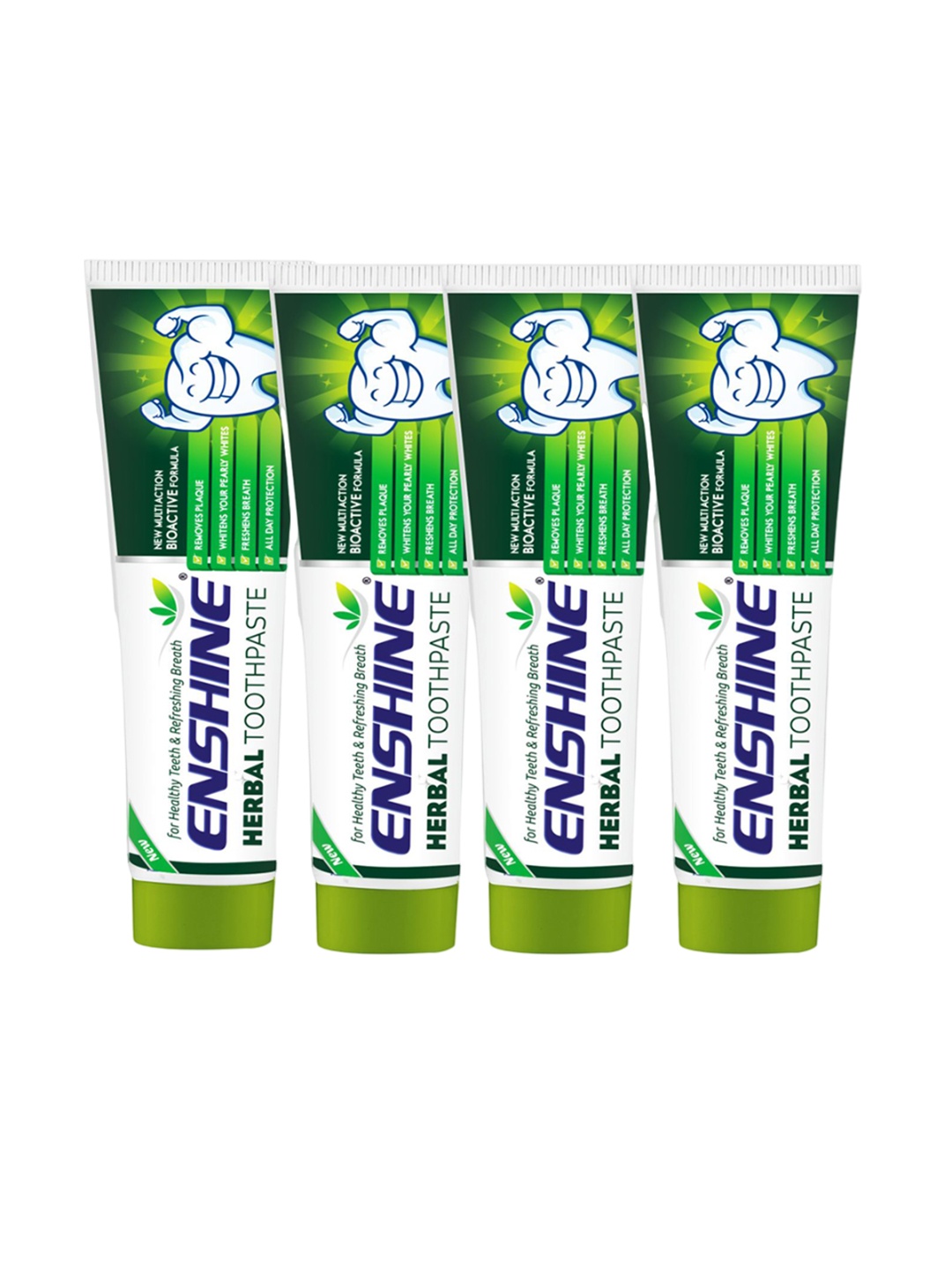 ENSHINE Set of 4 Herbal Toothpaste for Healthy Teeth & Refreshing Breath - 100 g each, White
ENSHINE Set of 4 Herbal Toothpaste for Healthy Teeth & Refreshing Breath - 100 g each, White