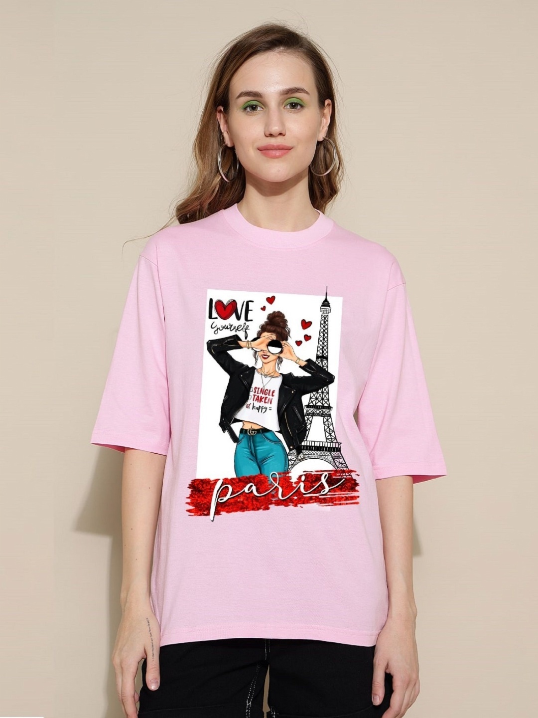 Gavin Paris Women Bio Finish Graphic Printed Round Neck Pure Cotton Oversized T-Shirt, Pink
Gavin Paris Women Bio Finish Graphic Printed Round Neck Pure Cotton Oversized T-Shirt, Pink