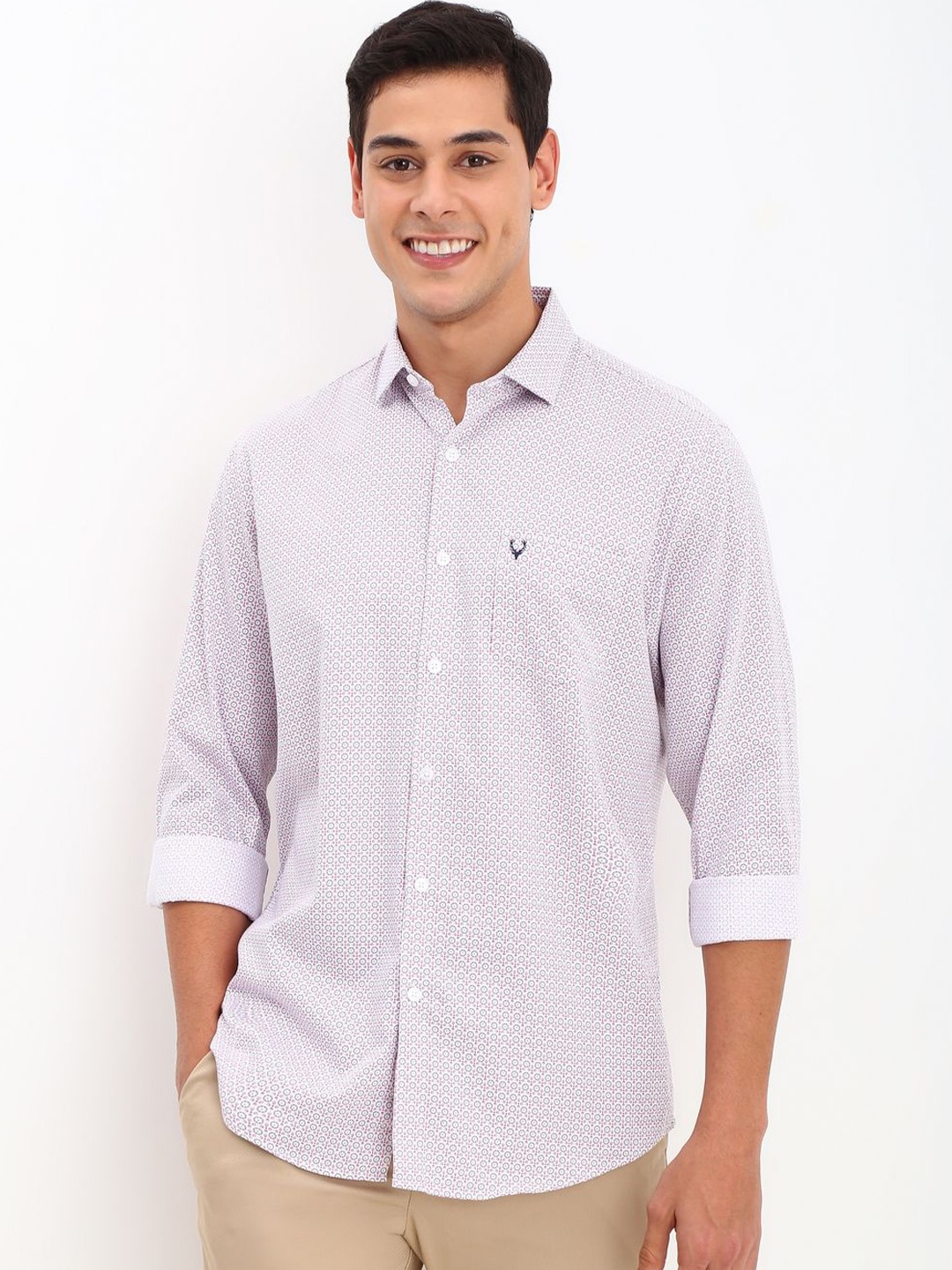 Allen Solly Men Spread Collar Micro Ditsy Printed Cotton Slim Fit Casual Shirt, White
Allen Solly Men Spread Collar Micro Ditsy Printed Cotton Slim Fit Casual Shirt, White