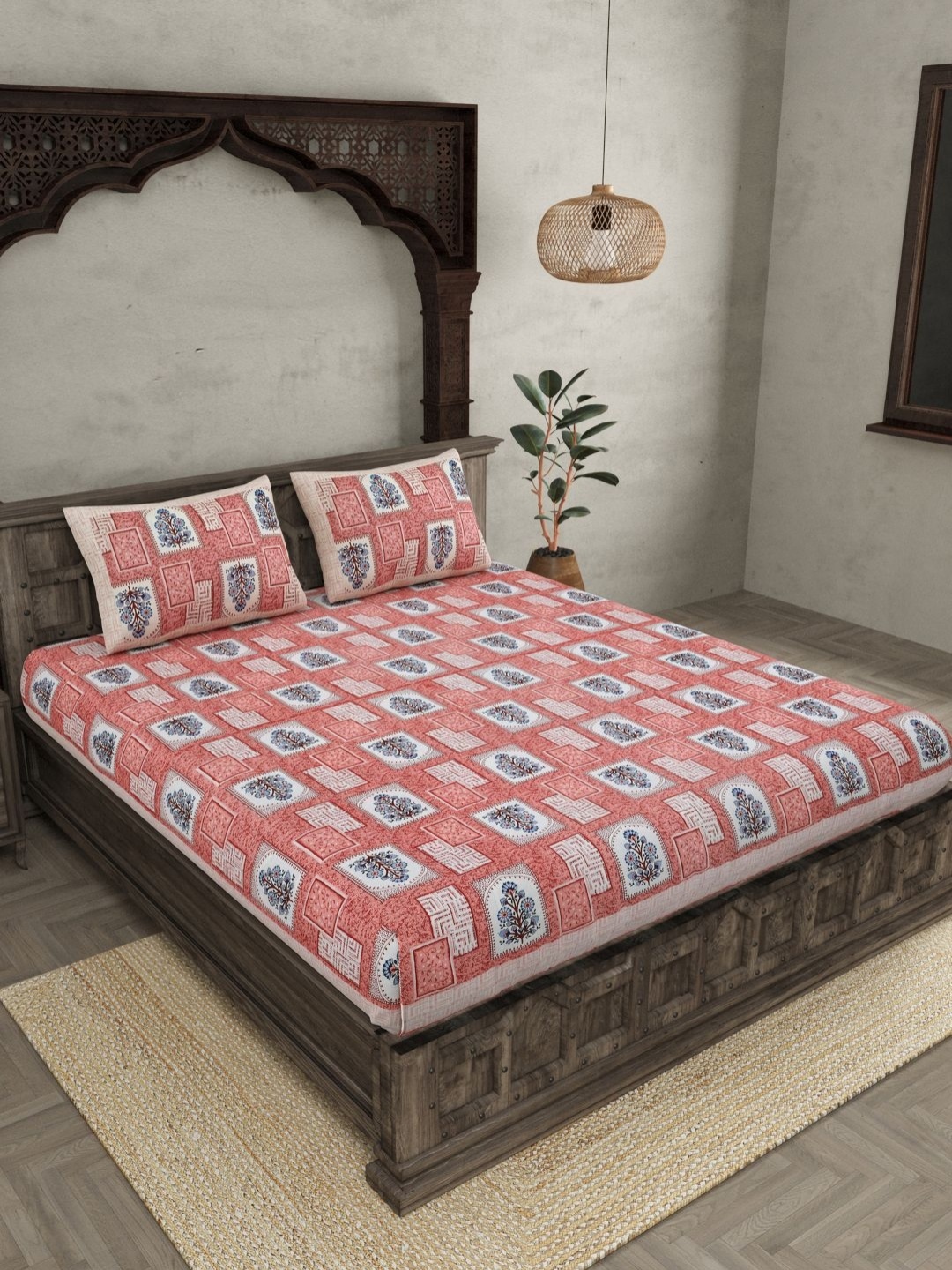 JAIPUR FABRIC Pink Ethnic Motifs 144 TC Pure Cotton King Bedsheet with 2 Pillow Covers
JAIPUR FABRIC Pink Ethnic Motifs 144 TC Pure Cotton King Bedsheet with 2 Pillow Covers