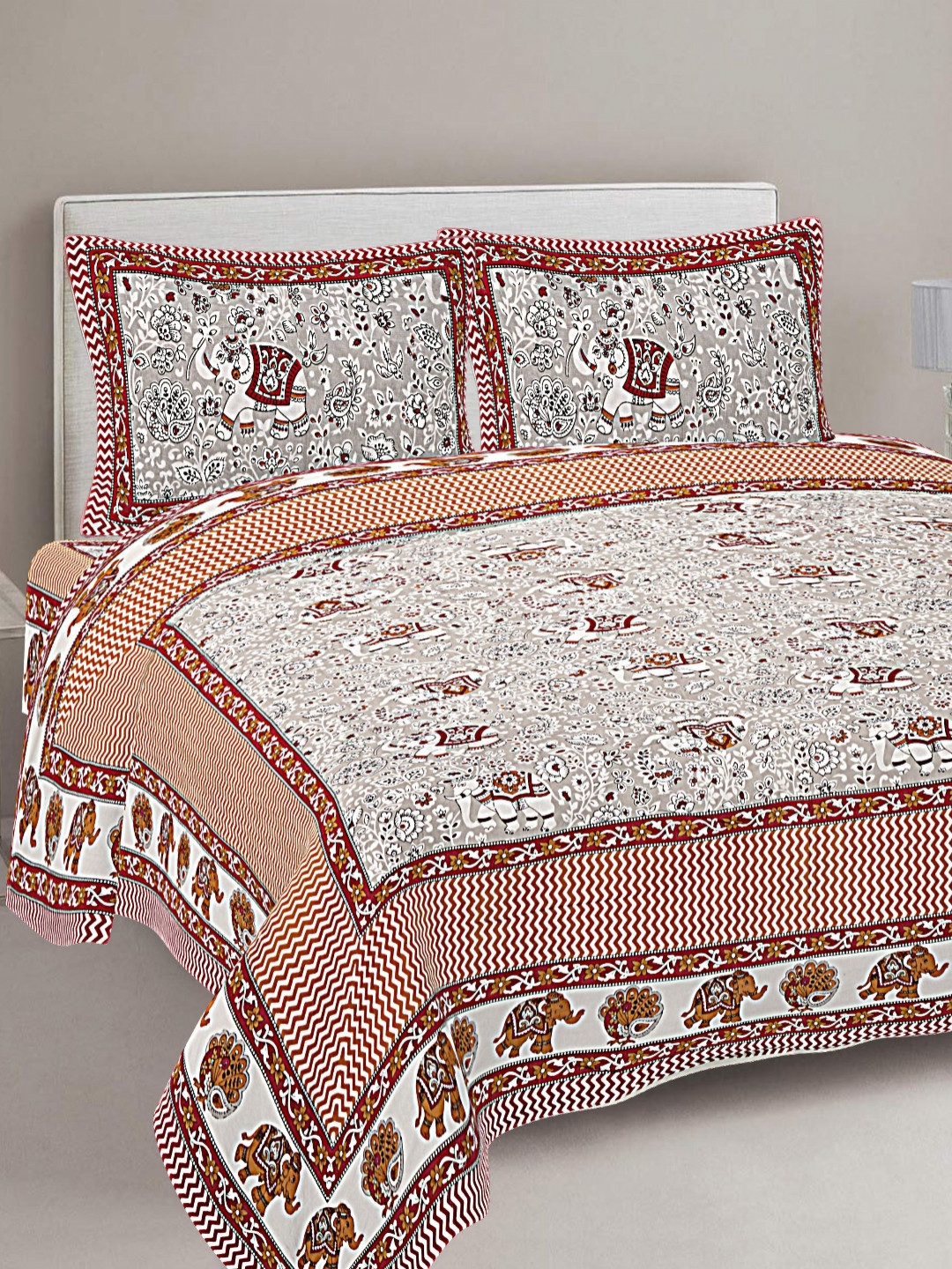 FrionKandy Living Maroon & White Printed 180 TC King Bedsheet With 2 Pillow Covers
FrionKandy Living Maroon & White Printed 180 TC King Bedsheet With 2 Pillow Covers