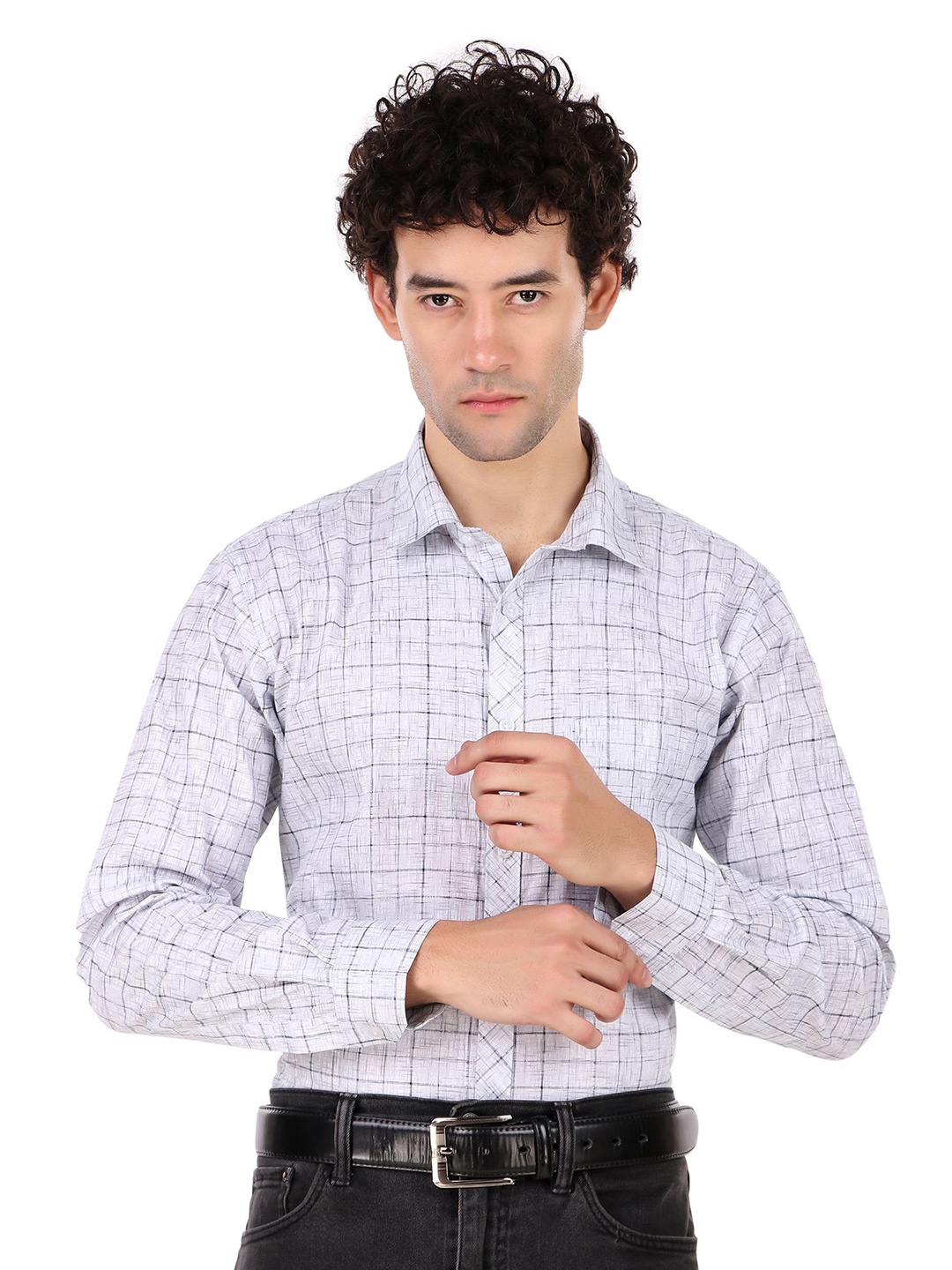 DESIGN UP Men Comfort Spread Collar Windowpane Checked Cotton Slim Fit Formal Shirt, White
DESIGN UP Men Comfort Spread Collar Windowpane Checked Cotton Slim Fit Formal Shirt, White