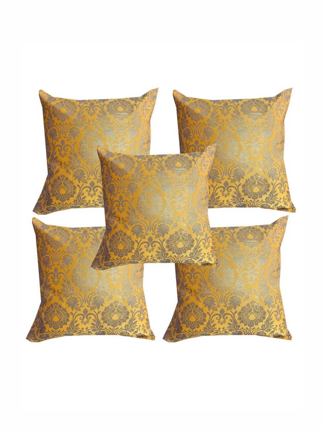 Pink Parrot Yellow & Gold-Toned 5 Pieces Ethnic Motifs Printed Square Cushion Covers
Pink Parrot Yellow & Gold-Toned 5 Pieces Ethnic Motifs Printed Square Cushion Covers