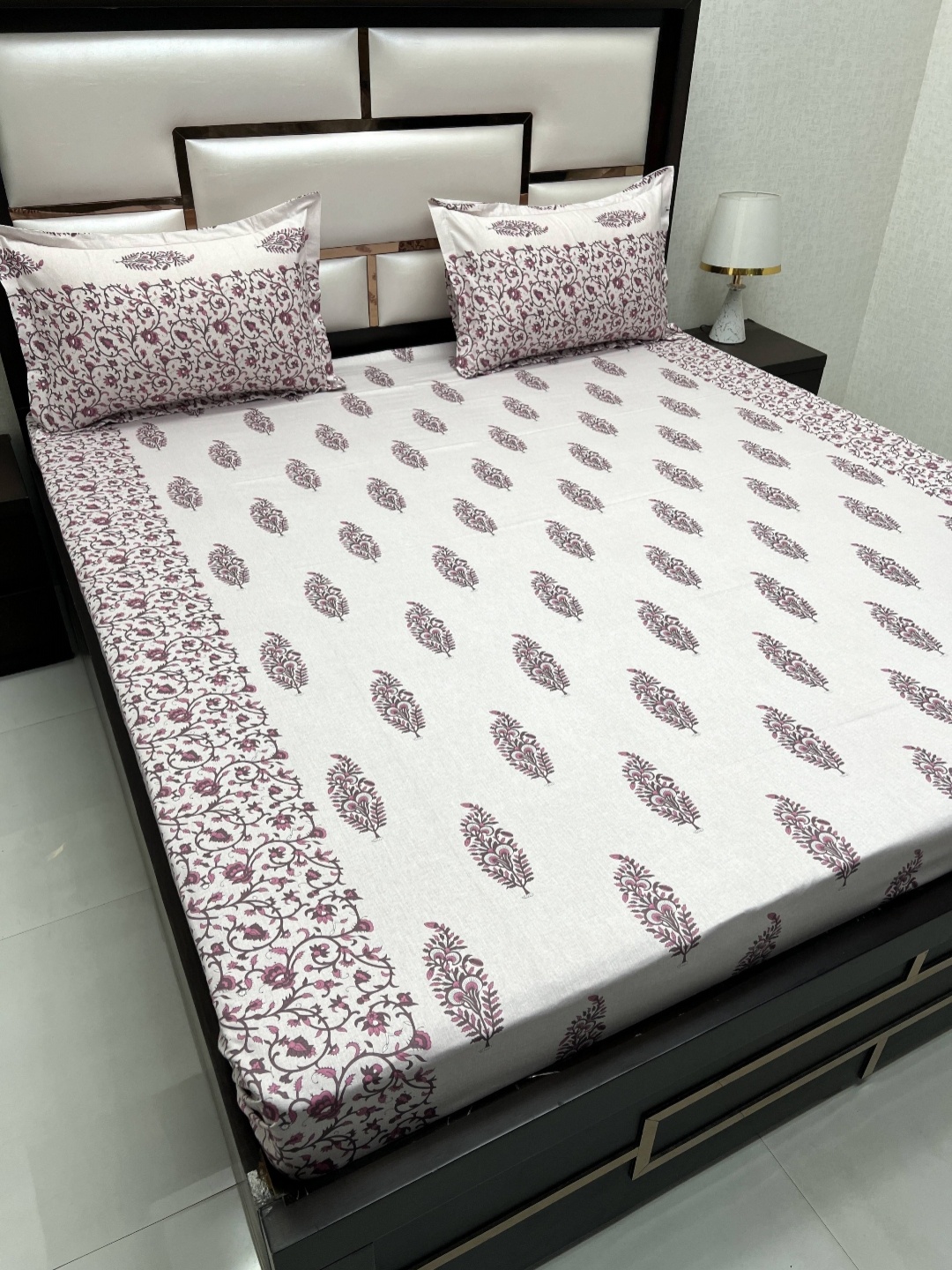 Pure Decor Royal Passion Pink Ethnic 300 TC Pure Cotton Queen Bedsheet & 2 Pillow Covers
Pure Decor Royal Passion Pink Ethnic 300 TC Pure Cotton Queen Bedsheet & 2 Pillow Covers