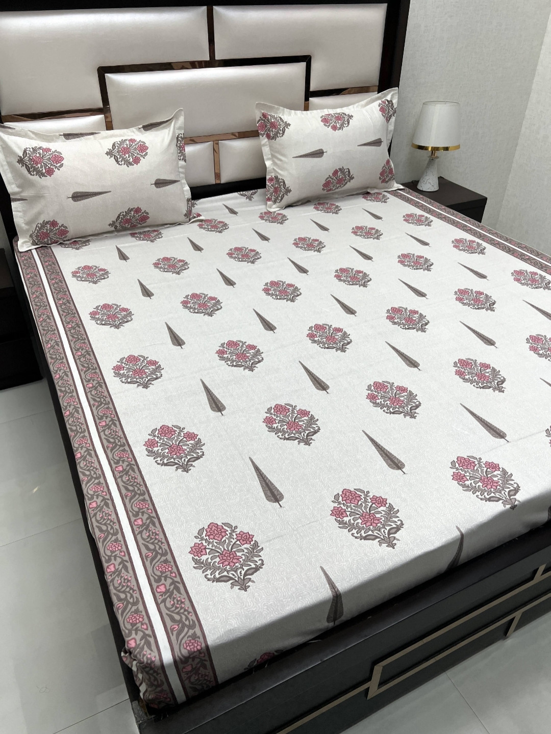 Pure Decor Royal Passion Pink Ethnic 300 TC Pure Cotton Queen Bedsheet & 2 Pillow Covers
Pure Decor Royal Passion Pink Ethnic 300 TC Pure Cotton Queen Bedsheet & 2 Pillow Covers