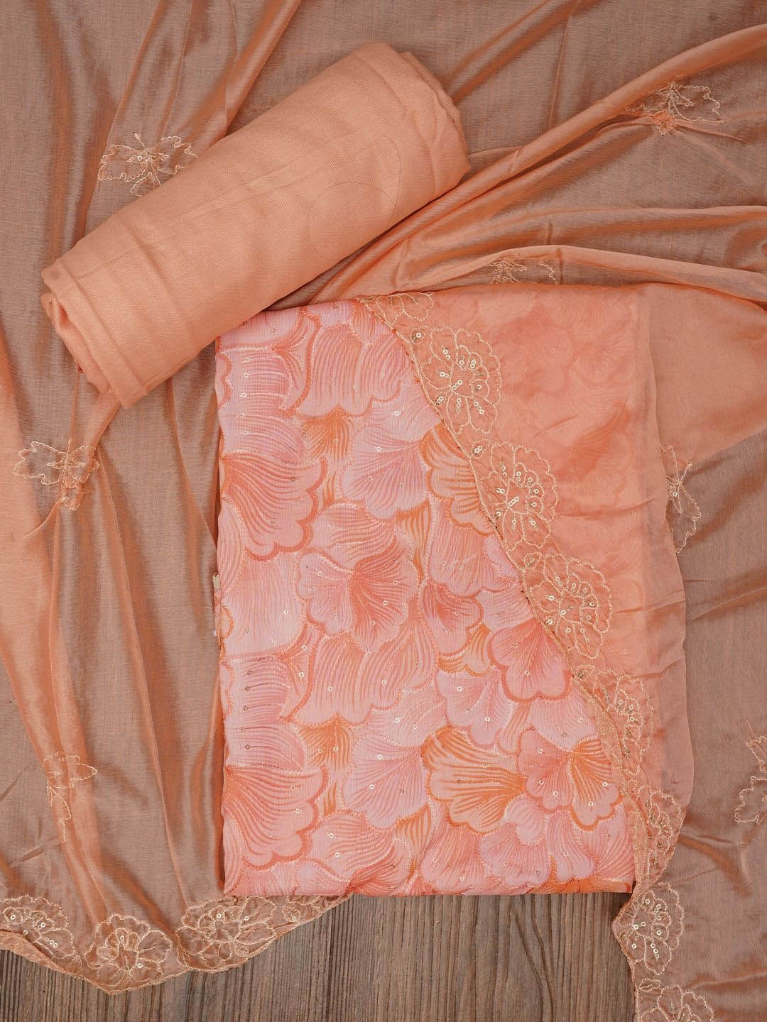 Jaipur Kurti Sequin Embellished Floral Printed Cotton Dress Material with Dupatta, Peach
Jaipur Kurti Sequin Embellished Floral Printed Cotton Dress Material with Dupatta, Peach
