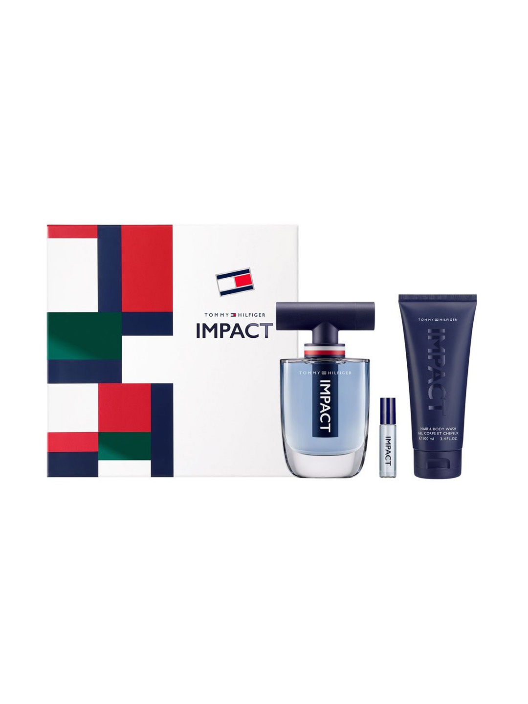 Tommy Hilfiger Set Of 3 Impact EDT & Body Wash Gift Set-50ml + 4ml +100ml, Transparent
Tommy Hilfiger Set Of 3 Impact EDT & Body Wash Gift Set-50ml + 4ml +100ml, Transparent