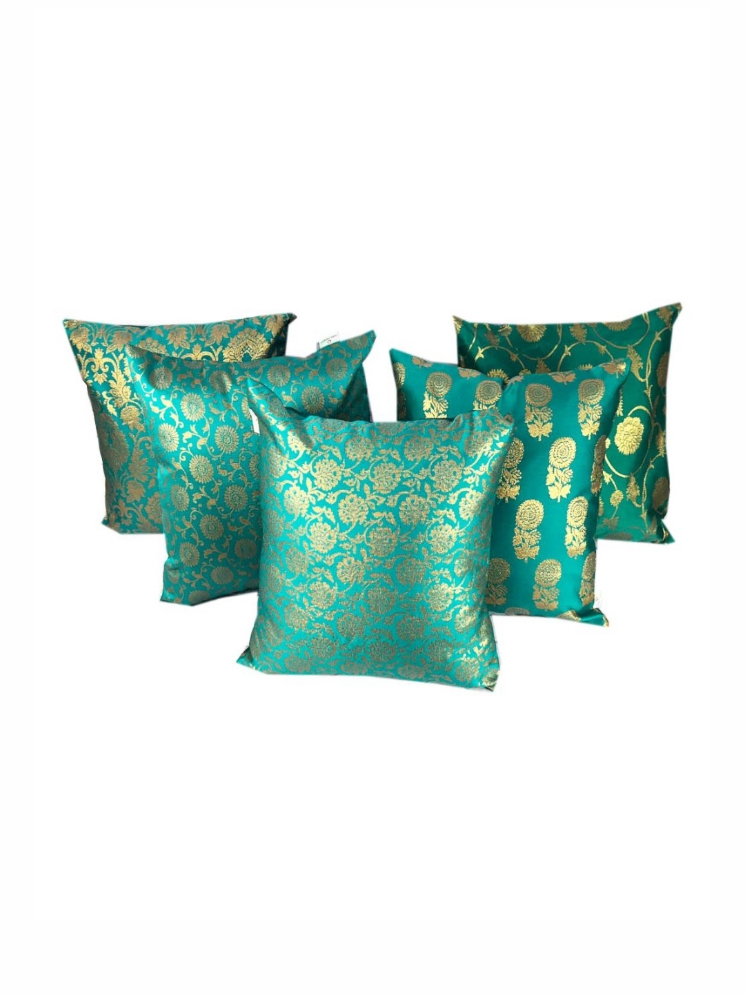 Pink Parrot Green & Gold Toned 5 Pieces Floral Printed Jacquard Square Cushion Covers
Pink Parrot Green & Gold Toned 5 Pieces Floral Printed Jacquard Square Cushion Covers