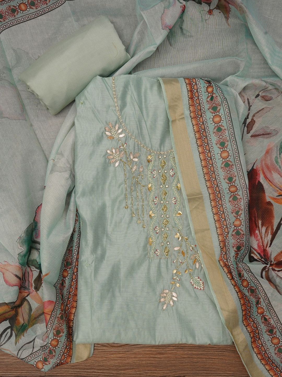 Jaipur Kurti Unstitched Zari Woven Design Cotton Dress Material with Dupatta, Sea green
Jaipur Kurti Unstitched Zari Woven Design Cotton Dress Material with Dupatta, Sea green