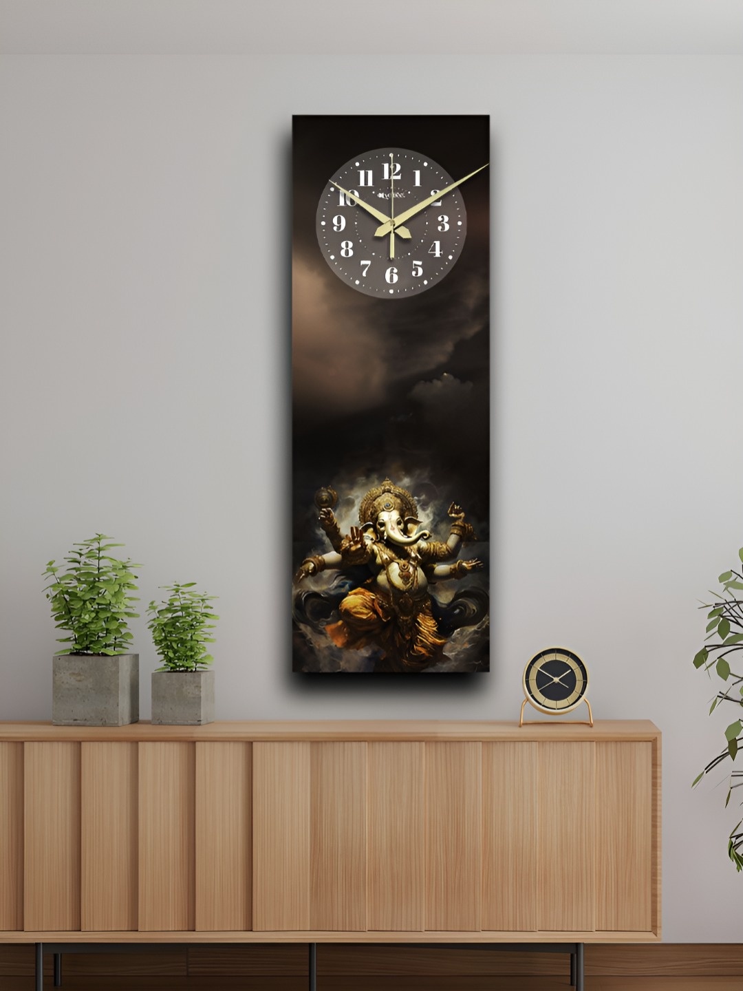OLIVE TREE Brown & White Lord Ganesha Printed Rectangle Shaped Wooden Analogue Wall Clock
OLIVE TREE Brown & White Lord Ganesha Printed Rectangle Shaped Wooden Analogue Wall Clock