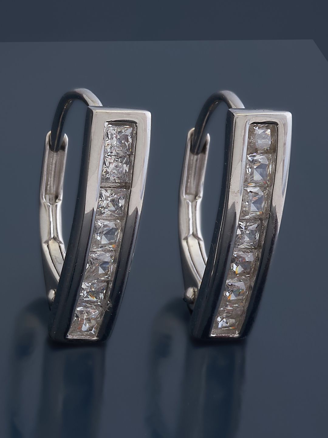 Kushal's Fashion Jewellery Sterling Silver Cubic Zirconia Rhodium-Plated Hoop Earrings, White
Kushal's Fashion Jewellery Sterling Silver Cubic Zirconia Rhodium-Plated Hoop Earrings, White
