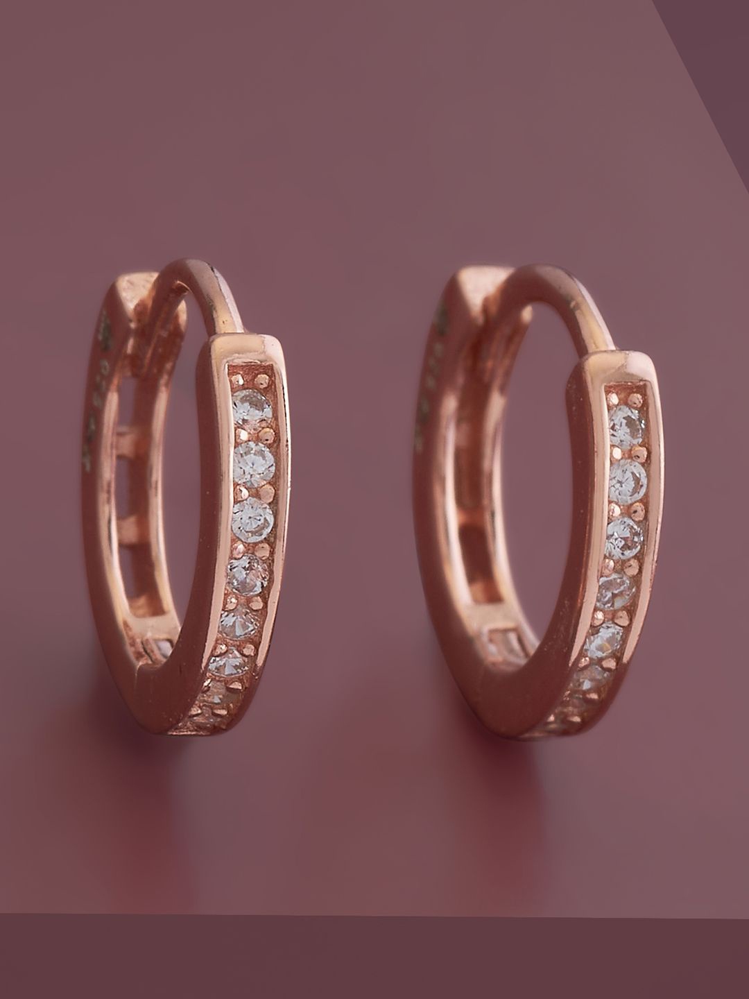 Kushal's Fashion Jewellery Rose Gold Plated 92.5 Pure Silver Cubic Zirconia Hoop Earrings
Kushal's Fashion Jewellery Rose Gold Plated 92.5 Pure Silver Cubic Zirconia Hoop Earrings