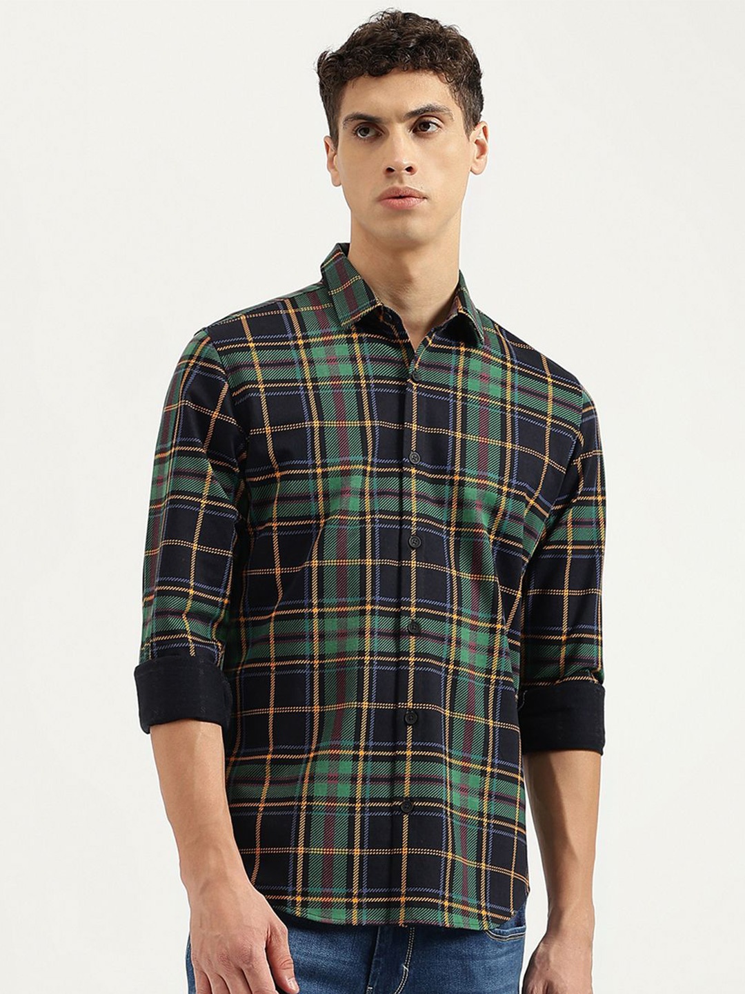 United Colors of Benetton Men Classic Spread Collar Tartan Checked Cotton Casual Shirt, Blue
United Colors of Benetton Men Classic Spread Collar Tartan Checked Cotton Casual Shirt, Blue