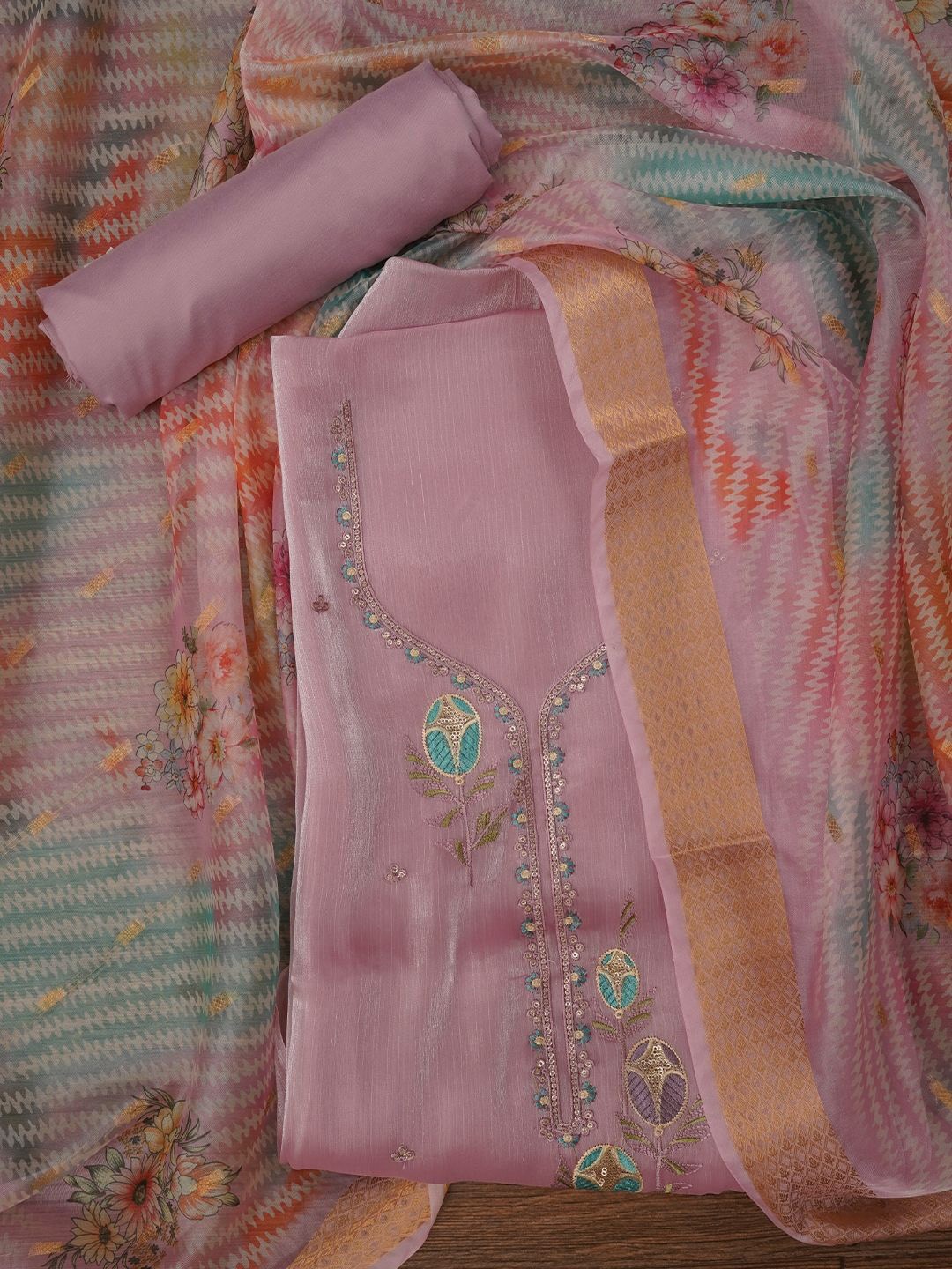 Jaipur Kurti Purple Floral Embroidered Pure Silk Sequinned Unstitched Dress Material
Jaipur Kurti Purple Floral Embroidered Pure Silk Sequinned Unstitched Dress Material