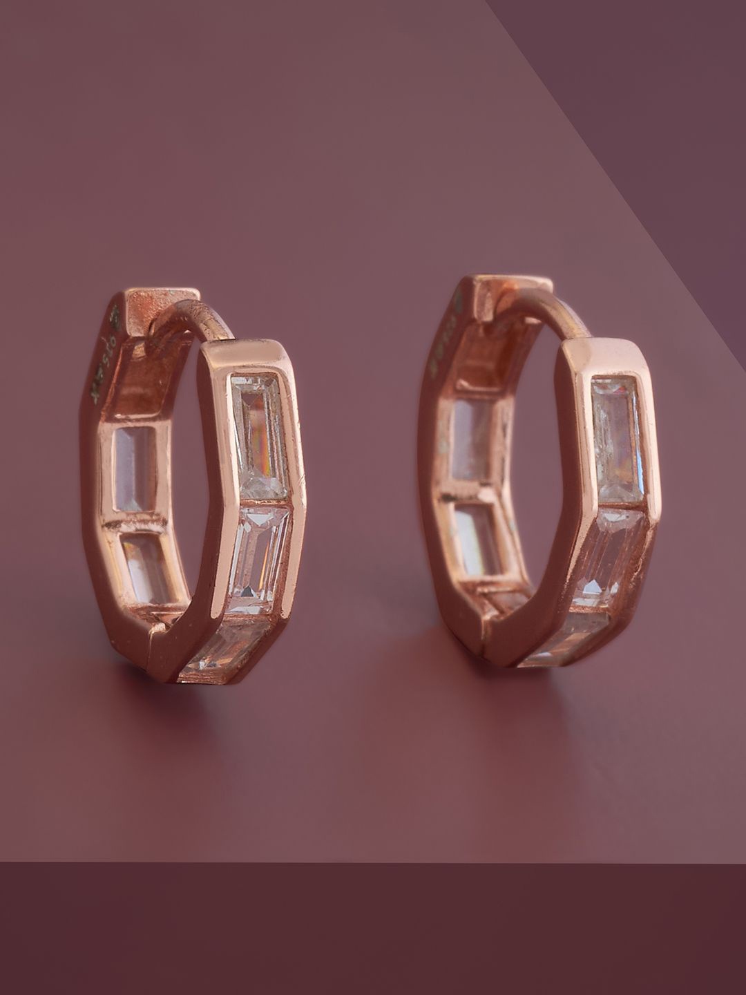 Kushal's Fashion Jewellery Sterling Silver Cubic Zirconia Rose Gold-Plated Hoop Earrings
Kushal's Fashion Jewellery Sterling Silver Cubic Zirconia Rose Gold-Plated Hoop Earrings