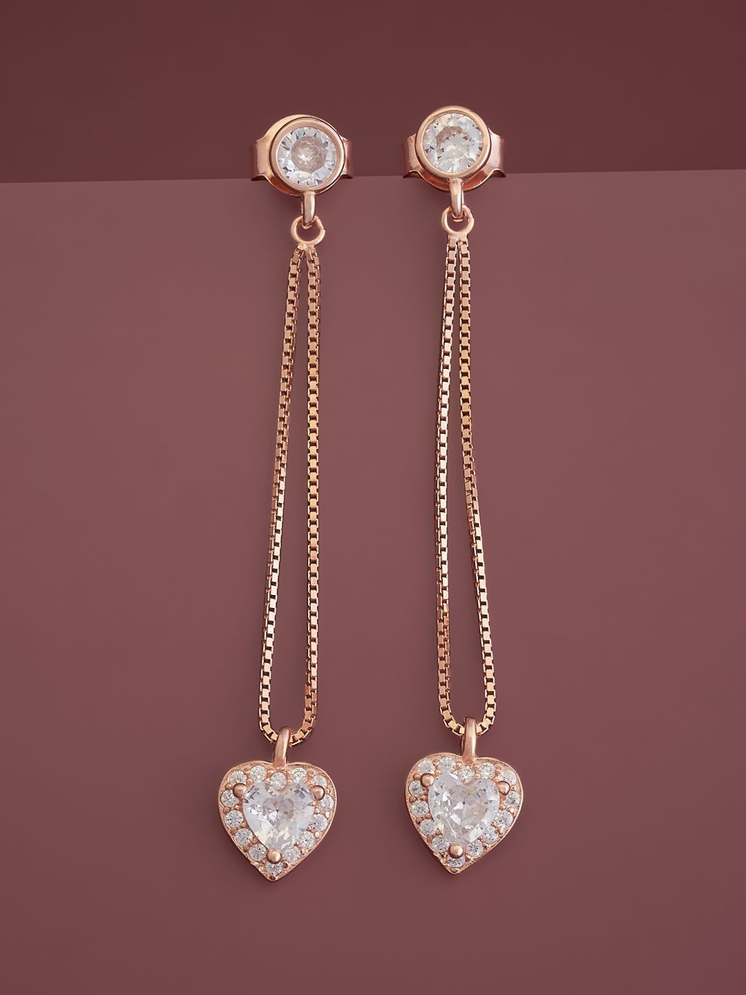 Kushal's Fashion Jewellery Sterling Silver Cubic Zirconia Rose Gold-Plated Drop Earrings
Kushal's Fashion Jewellery Sterling Silver Cubic Zirconia Rose Gold-Plated Drop Earrings