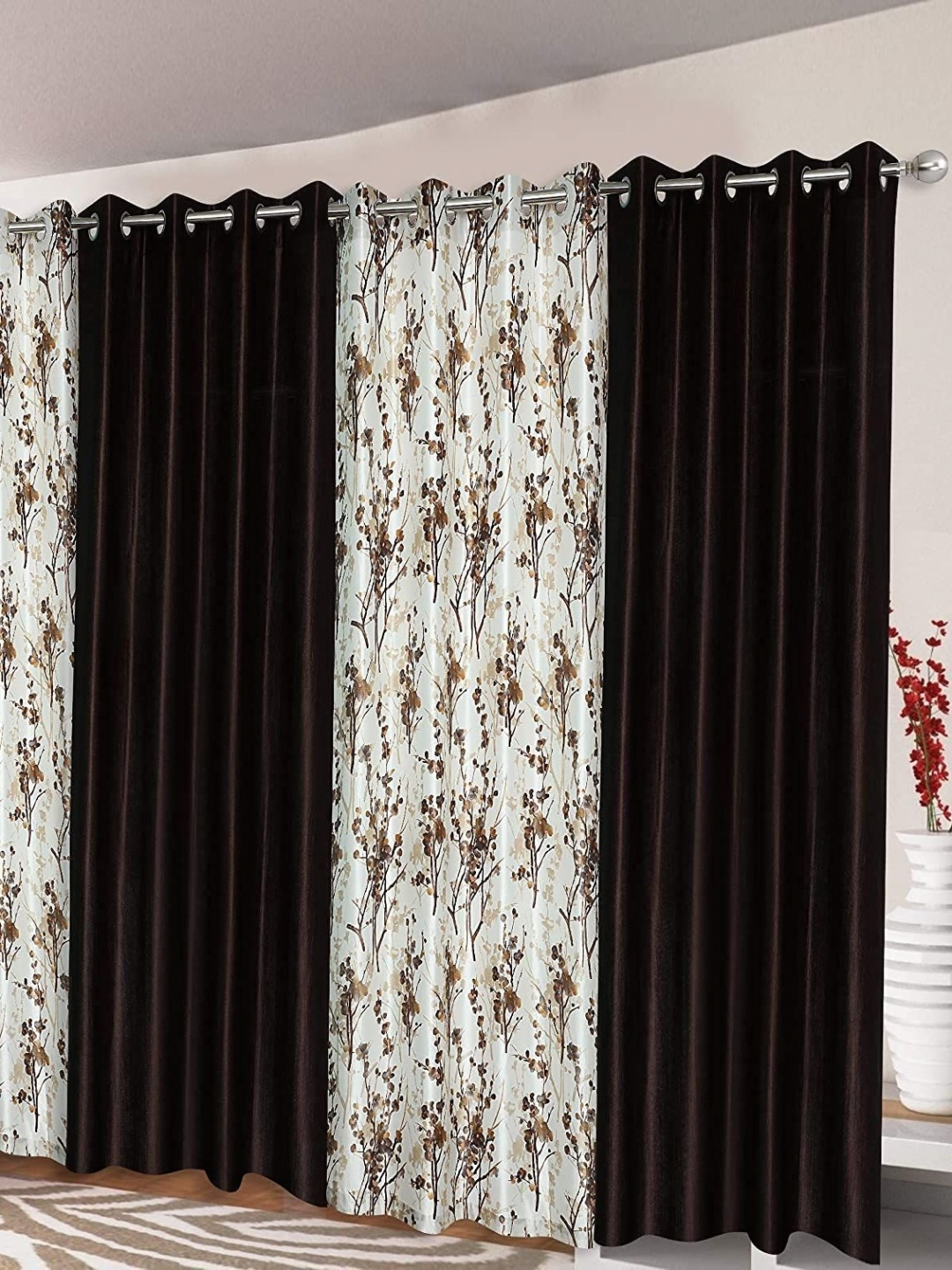 Banchmark Home Furnishings Brown & White 4 Pieces Floral Room Darkening Long Door Curtains
Banchmark Home Furnishings Brown & White 4 Pieces Floral Room Darkening Long Door Curtains
