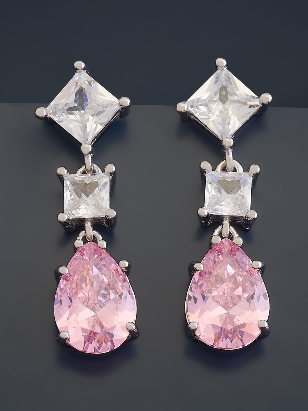 Kushal's Fashion Jewellery Sterling Silver Cubic Zirconia Rhodium-Plated Drop Earrings
Kushal's Fashion Jewellery Sterling Silver Cubic Zirconia Rhodium-Plated Drop Earrings