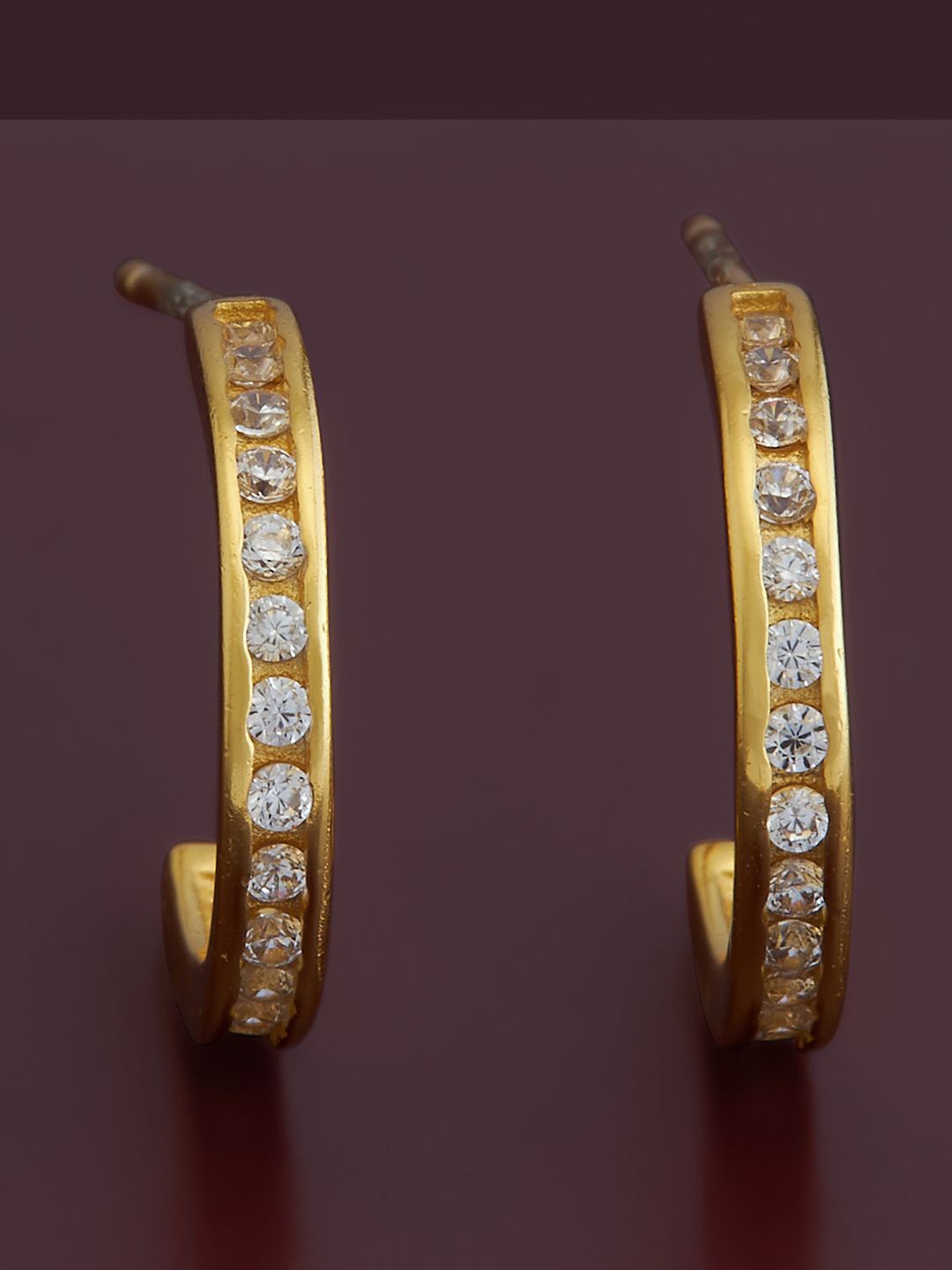 Kushal's Fashion Jewellery Sterling Silver Cubic Zirconia Gold-Plated Half Hoop Earrings
Kushal's Fashion Jewellery Sterling Silver Cubic Zirconia Gold-Plated Half Hoop Earrings