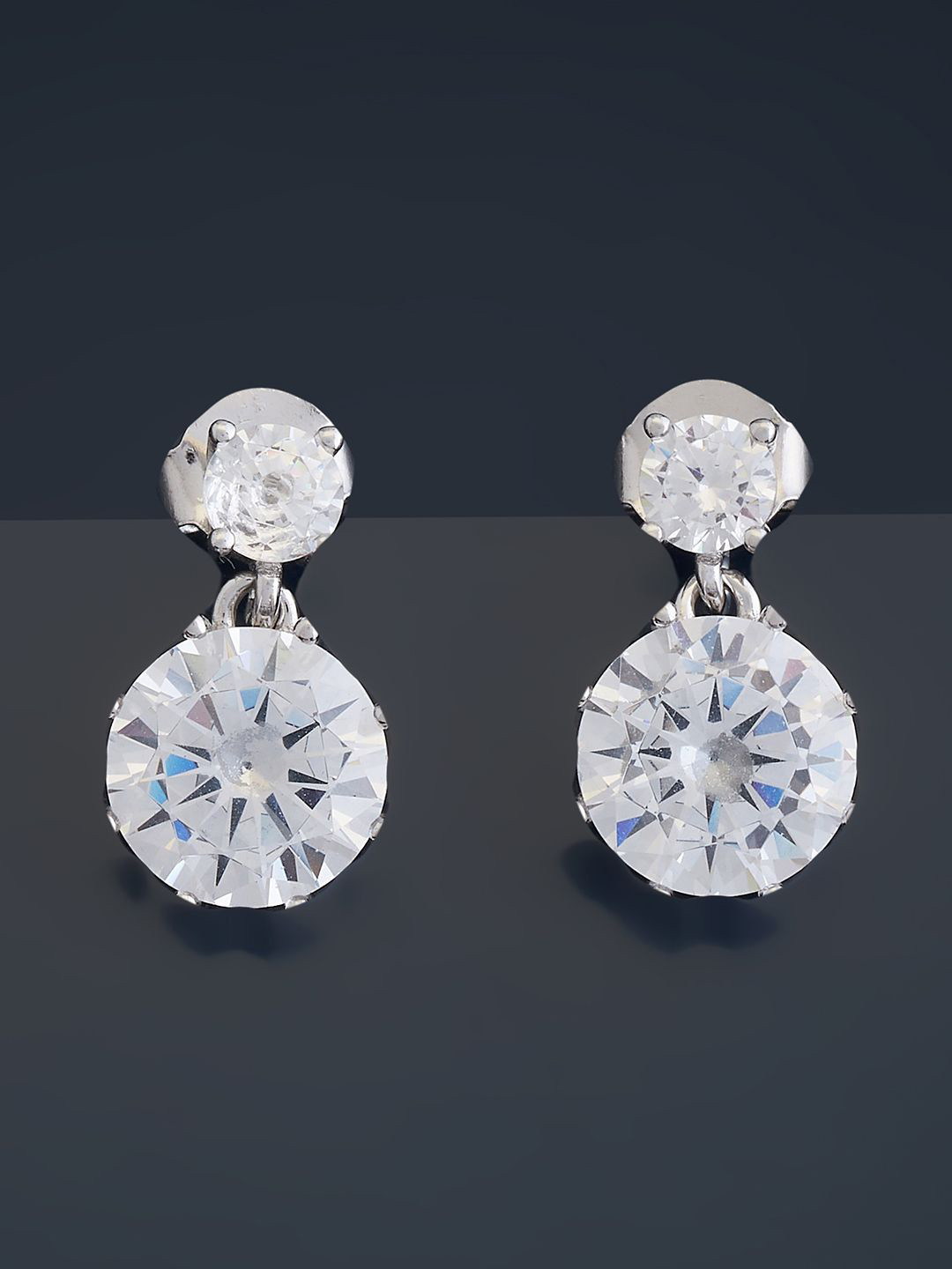 Kushal's Fashion Jewellery Sterling Silver Cubic Zirconia Rhodium-Plated Drop Earrings
Kushal's Fashion Jewellery Sterling Silver Cubic Zirconia Rhodium-Plated Drop Earrings
