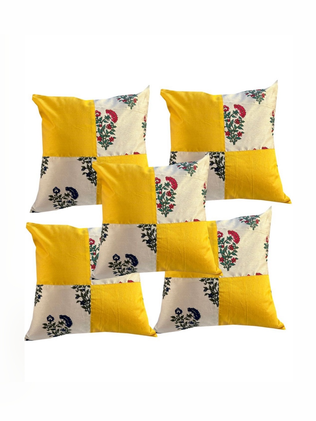Pink Parrot Beige & Yellow 5 Pieces Ethnic Motifs Jacquard Silk Square Cushion Covers
Pink Parrot Beige & Yellow 5 Pieces Ethnic Motifs Jacquard Silk Square Cushion Covers
