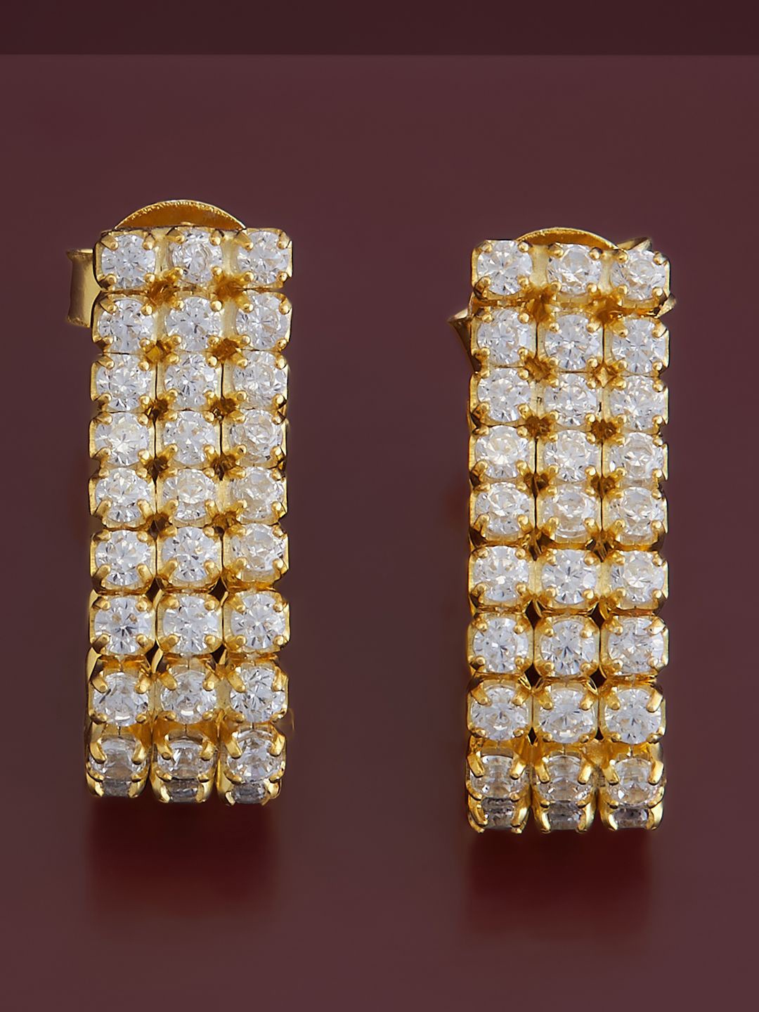 Kushal's Fashion Jewellery Sterling Silver Cubic Zirconia Gold-Plated Hoop Earrings
Kushal's Fashion Jewellery Sterling Silver Cubic Zirconia Gold-Plated Hoop Earrings
