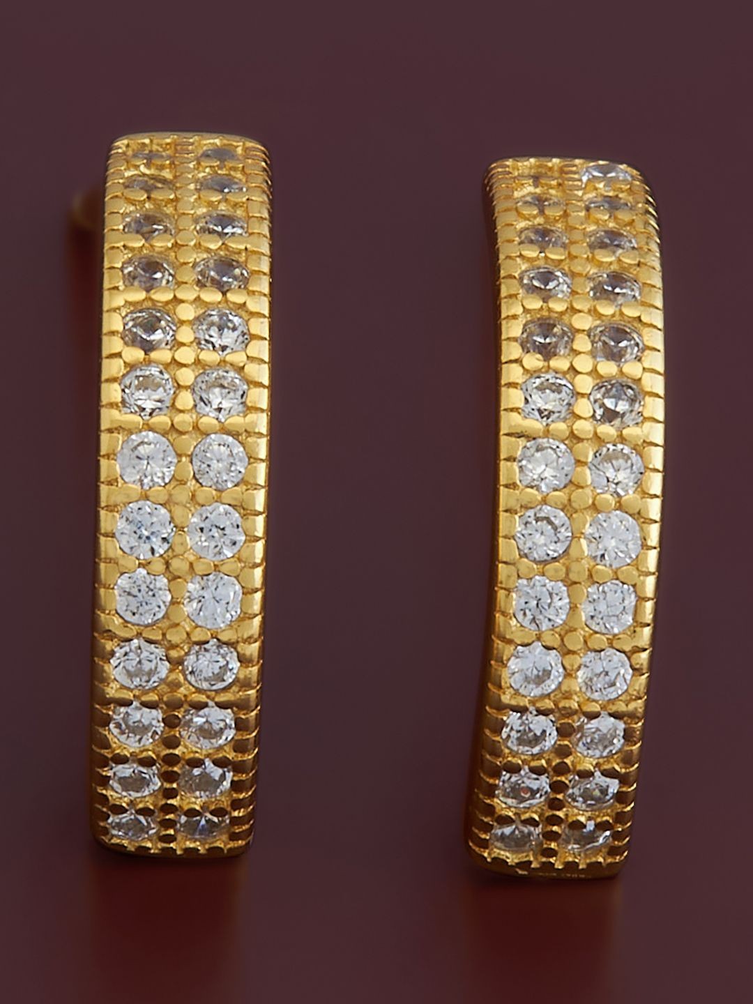 Kushal's Fashion Jewellery 92.5 Pure Silver Gold-Plated CZ Studded Half Hoop Earrings
Kushal's Fashion Jewellery 92.5 Pure Silver Gold-Plated CZ Studded Half Hoop Earrings