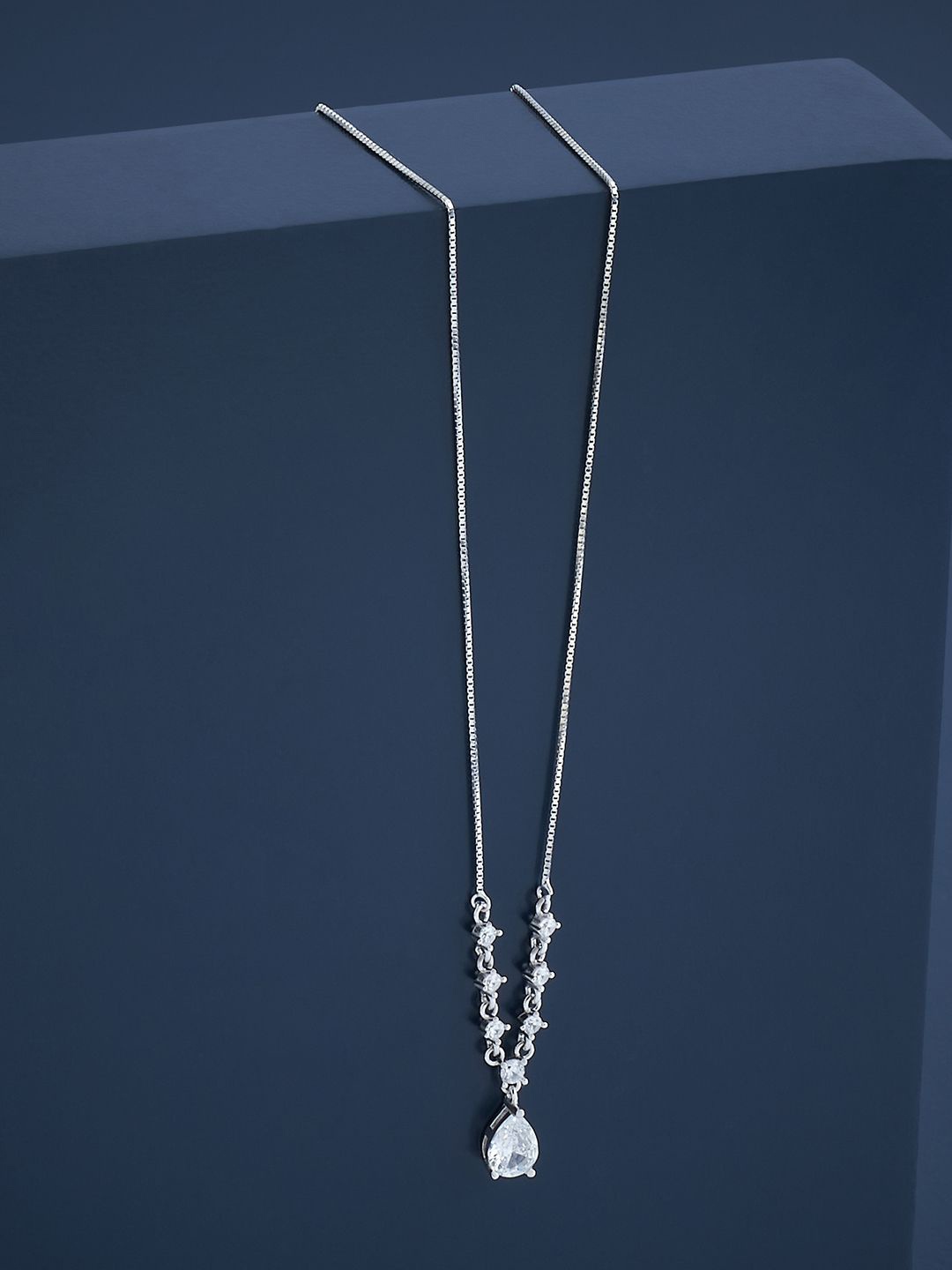 Kushal's Fashion Jewellery Silver Rhodium Plated 92.5 Pure Silver Cubic Zirconia Necklace
Kushal's Fashion Jewellery Silver Rhodium Plated 92.5 Pure Silver Cubic Zirconia Necklace
