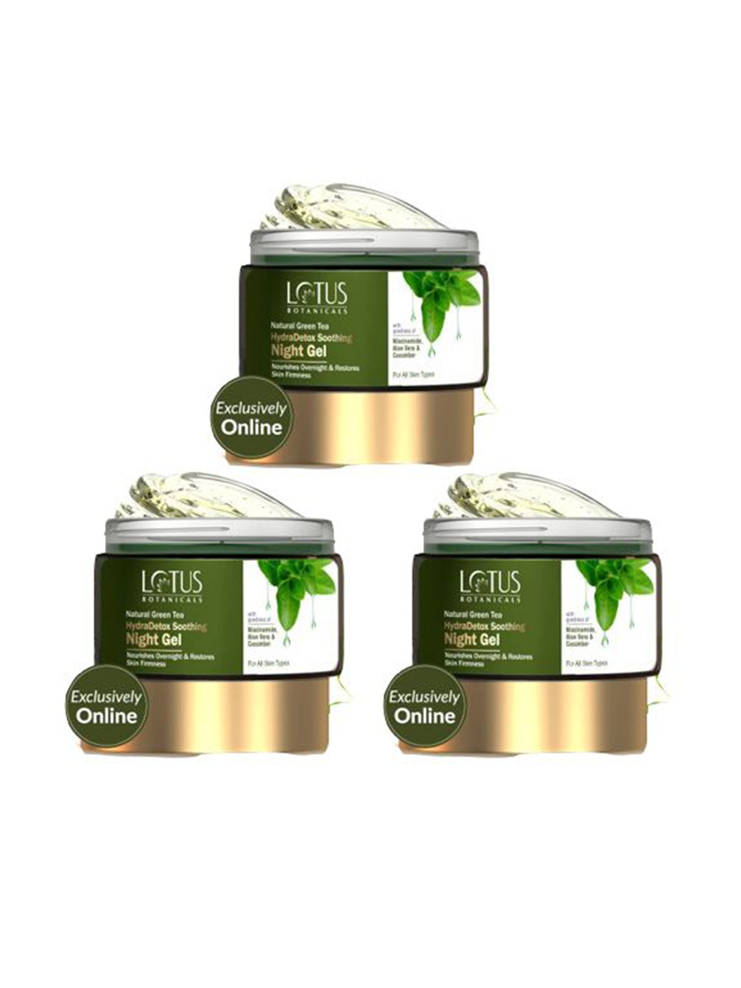 Lotus Botanicals Set Of 3 Natural Green Tea HydraDetox Soothing Night Gel With Niacinamide
Lotus Botanicals Set Of 3 Natural Green Tea HydraDetox Soothing Night Gel With Niacinamide