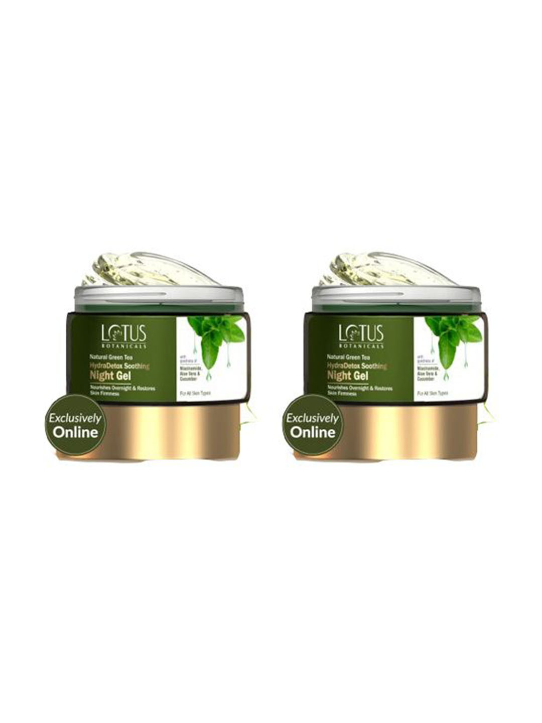 Lotus Botanicals Set Of 2 Soothing Night Gel Natural Green Tea & Niacinamide - 50 g Each
Lotus Botanicals Set Of 2 Soothing Night Gel Natural Green Tea & Niacinamide - 50 g Each