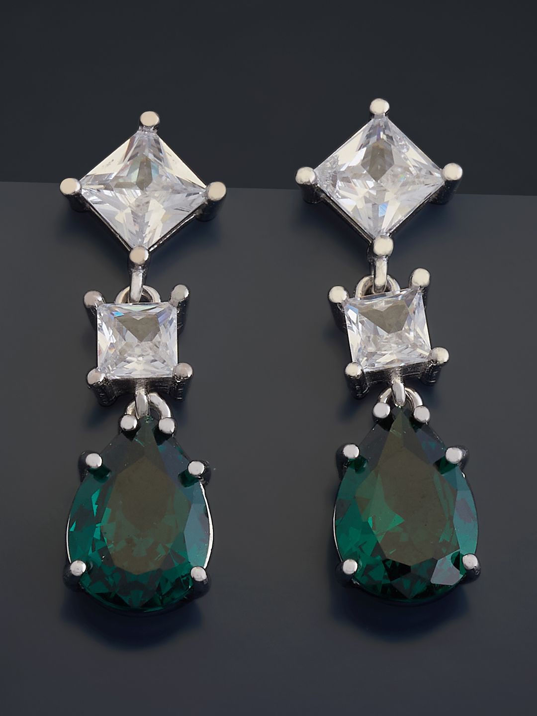 Kushal's Fashion Jewellery Sterling Silver Cubic Zirconia Rhodium-Plated Drop Earrings
Kushal's Fashion Jewellery Sterling Silver Cubic Zirconia Rhodium-Plated Drop Earrings