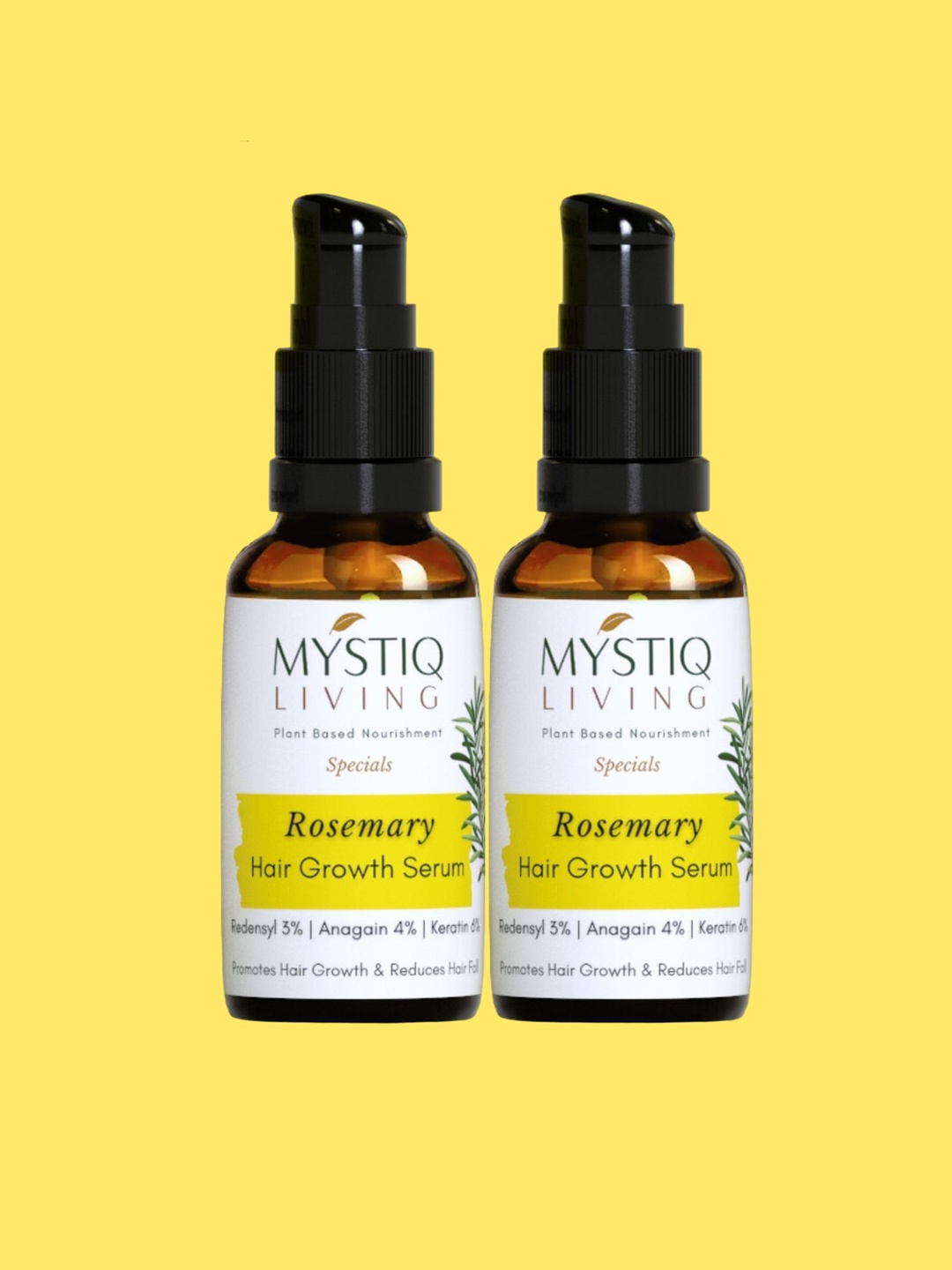 MYSTIQ LIVING Set Of 2 Rosemary Hair Growth Serum with Redensyl -30ml each, Transparent
MYSTIQ LIVING Set Of 2 Rosemary Hair Growth Serum with Redensyl -30ml each, Transparent