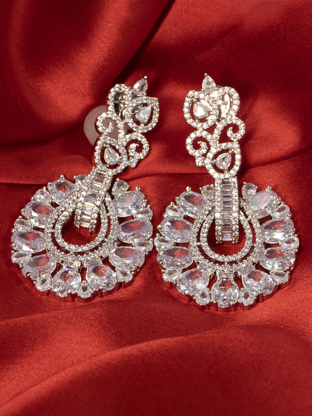 SHARLEEZ Rhodium-Plated American Diamond and Cubic Zirconia Studded Drop Earrings, Silver
SHARLEEZ Rhodium-Plated American Diamond and Cubic Zirconia Studded Drop Earrings, Silver