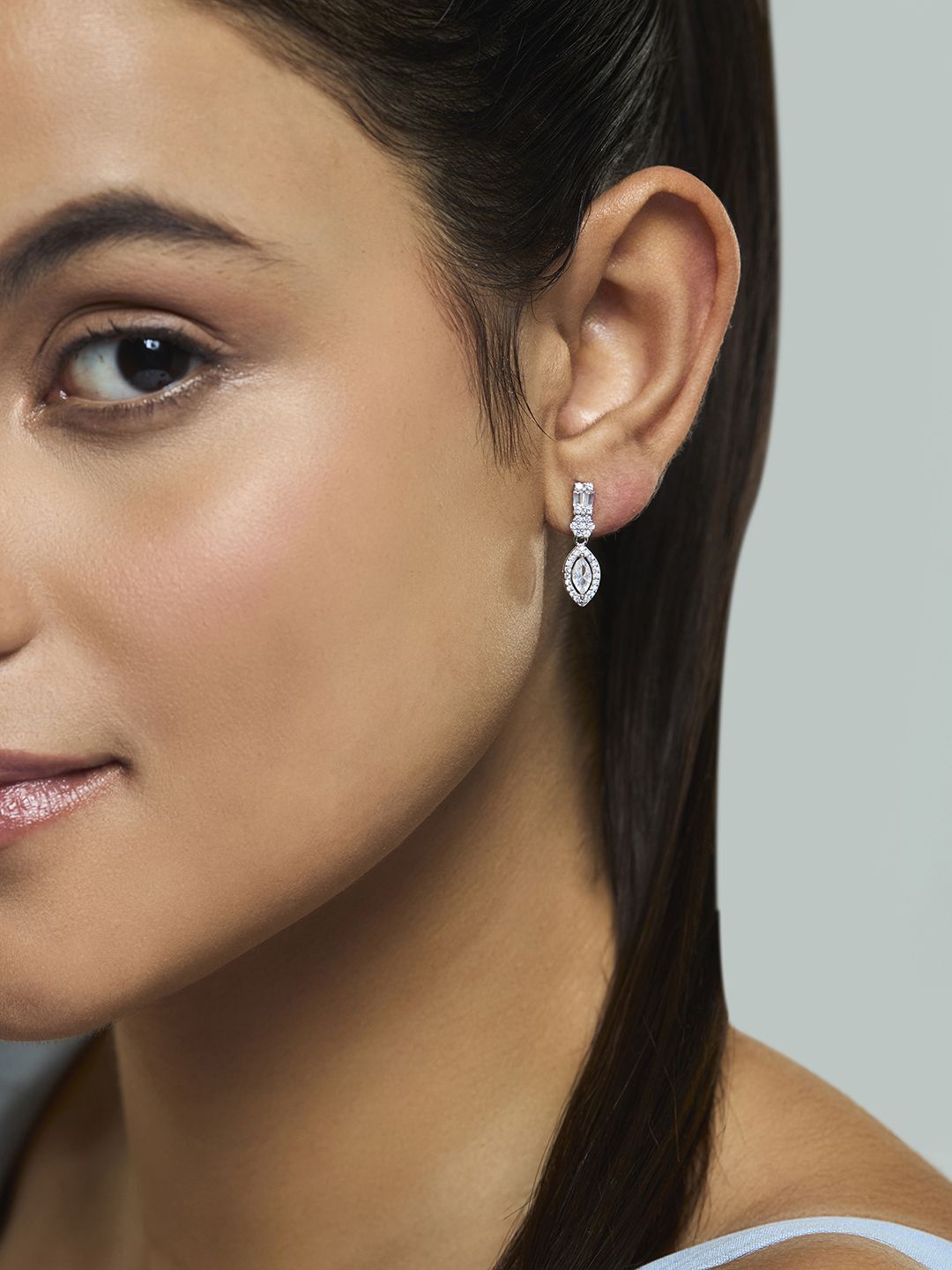 Kushal's Fashion Jewellery Sterling Silver Cubic Zirconia Rhodium-Plated Drop Earrings
Kushal's Fashion Jewellery Sterling Silver Cubic Zirconia Rhodium-Plated Drop Earrings