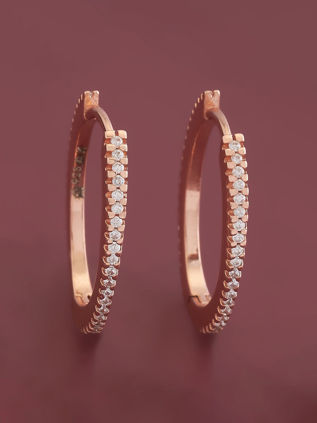 Kushal's Fashion Jewellery Sterling Silver Cubic Zirconia Rose Gold-Plated Hoop Earrings, White
Kushal's Fashion Jewellery Sterling Silver Cubic Zirconia Rose Gold-Plated Hoop Earrings, White