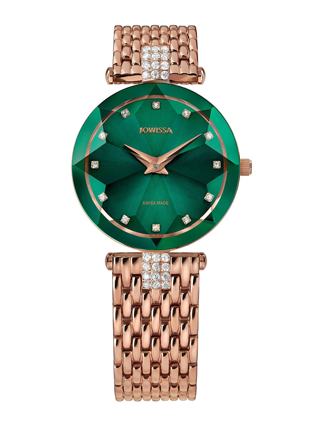 JOWISSA Woman Swiss Made Facet Strass Quartz Green Dial Analog Watch - J5.776.M, Rose gold
JOWISSA Woman Swiss Made Facet Strass Quartz Green Dial Analog Watch - J5.776.M, Rose gold