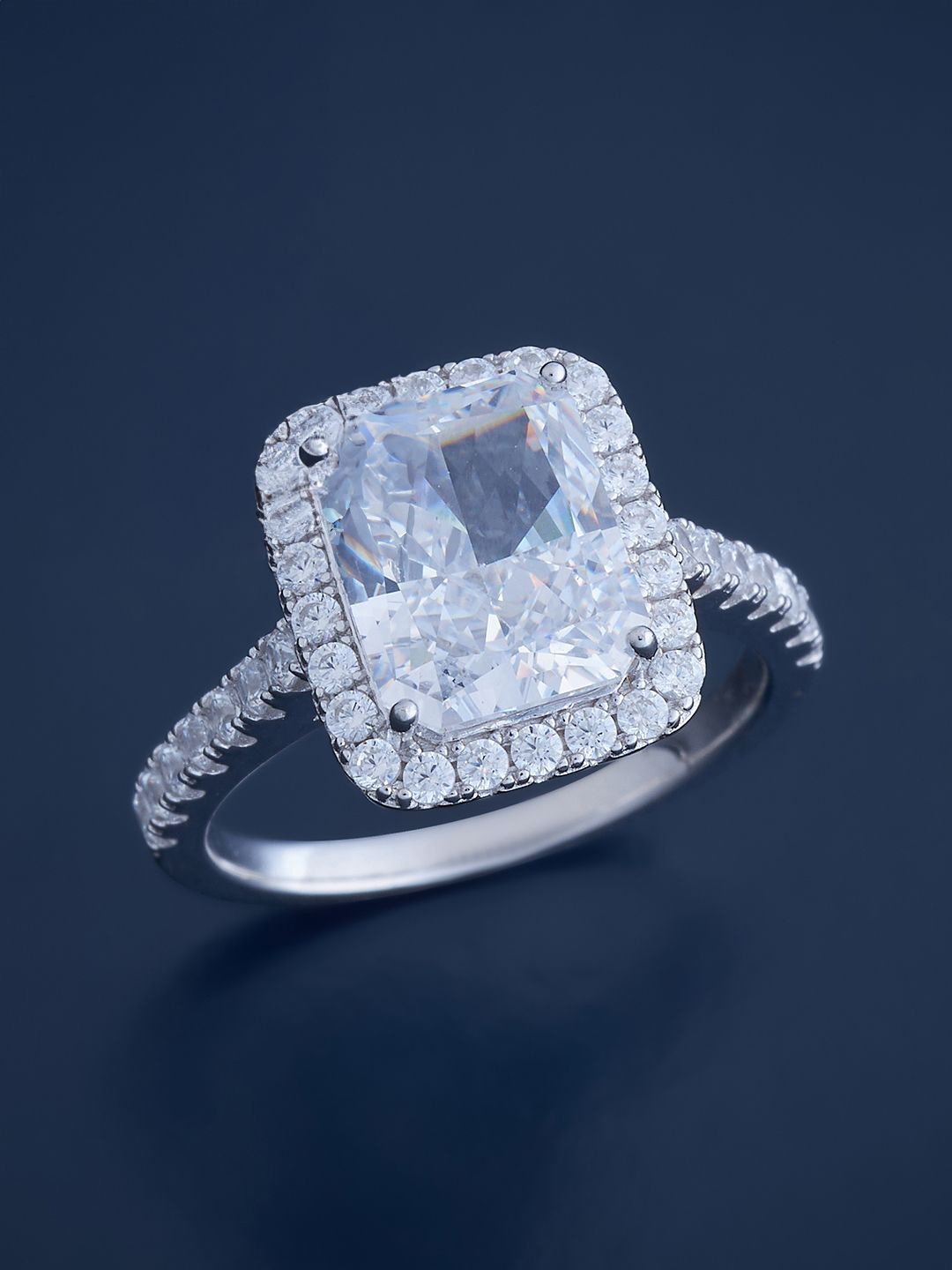 Kushal's Fashion Jewellery Sterling Silver Cubic Zirconia Rhodium-Plated Finger Ring
Kushal's Fashion Jewellery Sterling Silver Cubic Zirconia Rhodium-Plated Finger Ring