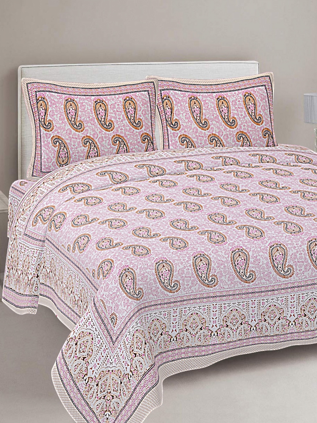 FrionKandy Living Pink & Black Printed Cotton 180 TC King Bedsheet With 2 Pillow Covers
FrionKandy Living Pink & Black Printed Cotton 180 TC King Bedsheet With 2 Pillow Covers