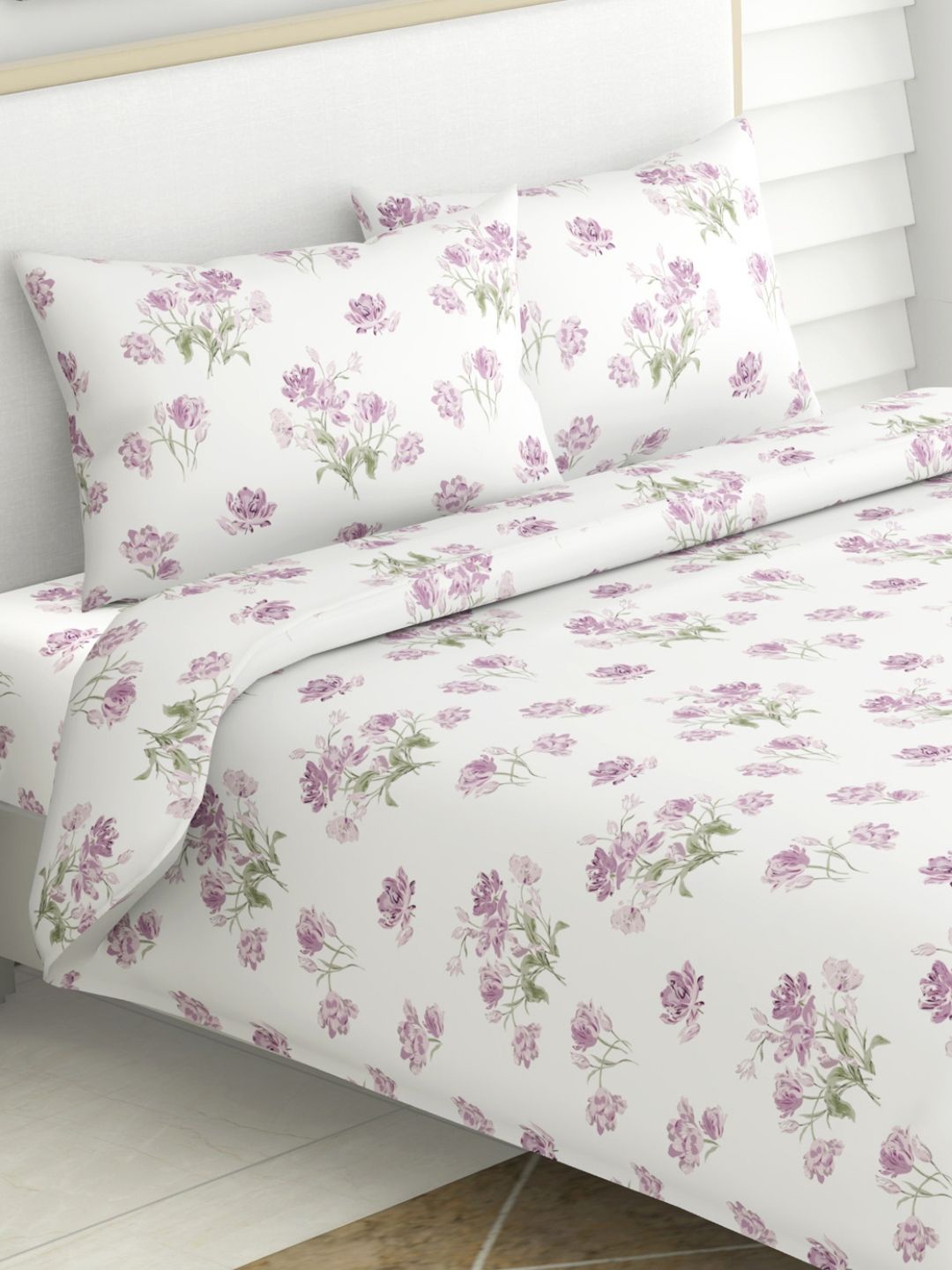 haus & kinder White & Purple Floral 180 TC Pure Cotton King Bedsheet With 2 Pillow Covers
haus & kinder White & Purple Floral 180 TC Pure Cotton King Bedsheet With 2 Pillow Covers