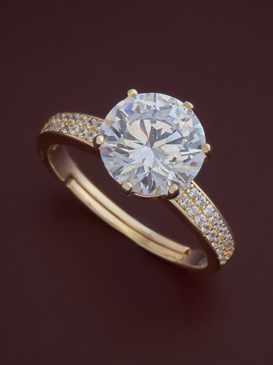Kushal's Fashion Jewellery 92.5 Pure Silver Gold-Plated Cubic Zirconia Studded Finger Ring
Kushal's Fashion Jewellery 92.5 Pure Silver Gold-Plated Cubic Zirconia Studded Finger Ring