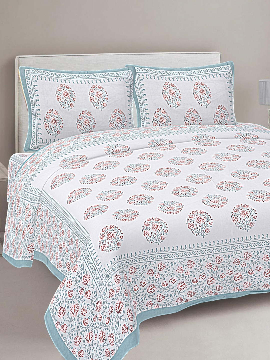 FrionKandy Living Grey & White Printed Cotton 180 TC King Bedsheet With 2 Pillow Covers
FrionKandy Living Grey & White Printed Cotton 180 TC King Bedsheet With 2 Pillow Covers